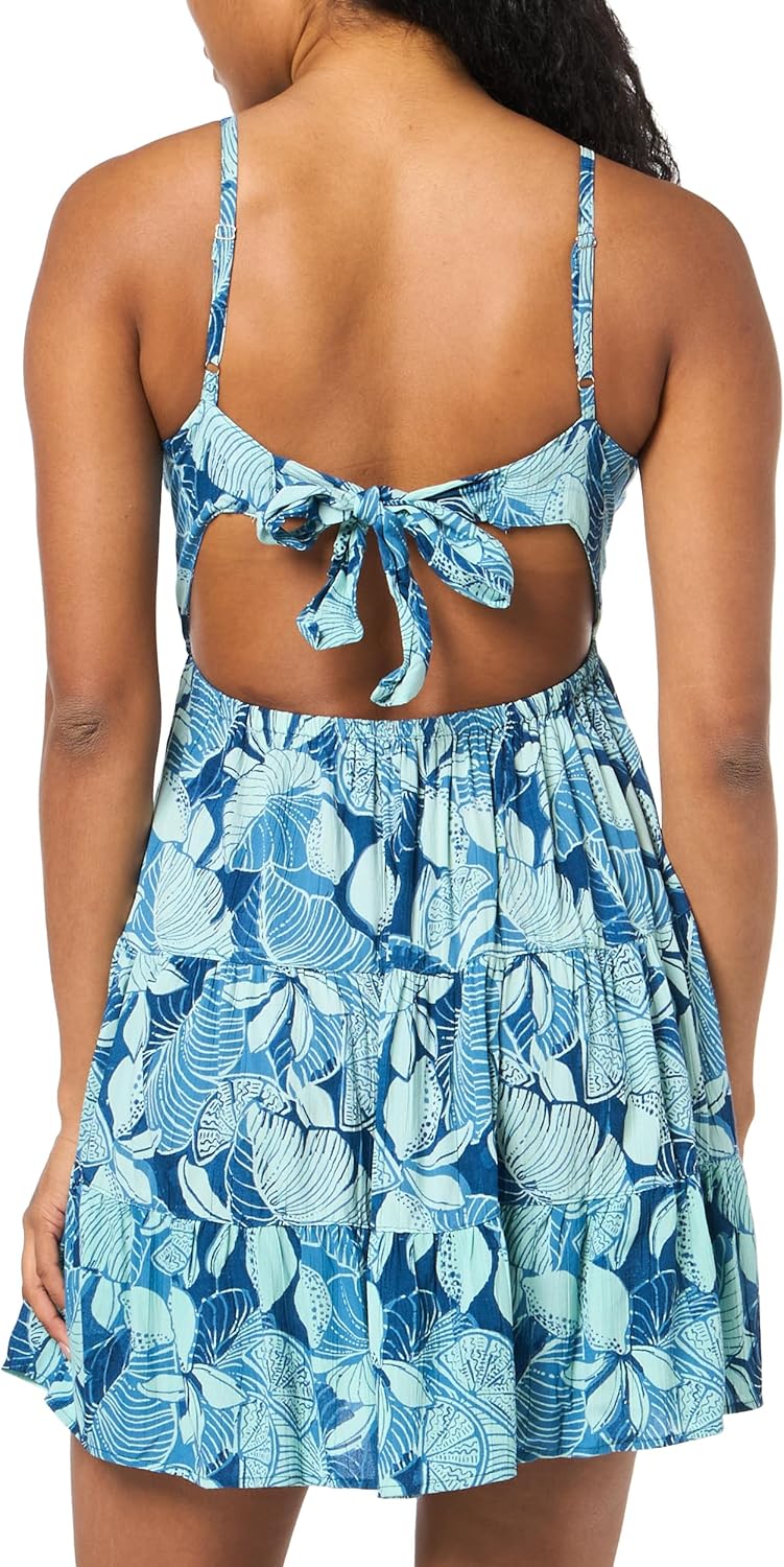 Angie Womens Women's Spaghetti Strap V-Cut Tiered Dress