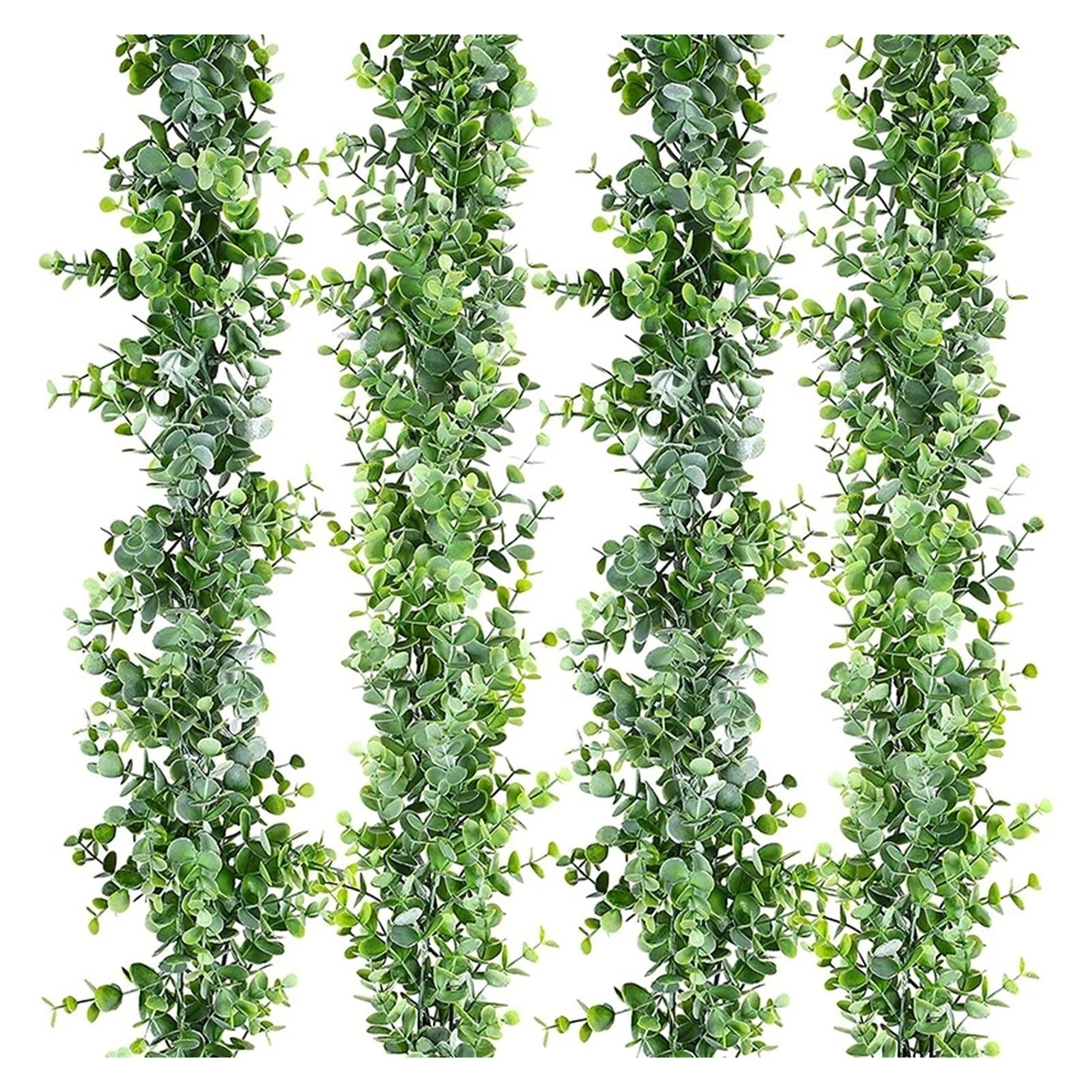 TOORU TRUSTTWO 3Packs 6ft Künstliche Eukalyptus-Girlande Wandbehang Gefälschte Pflanzenreben for Hochzeit Zuhause Zimmer Garten Dekoration Kunststoff Rattan The 3pack White Green