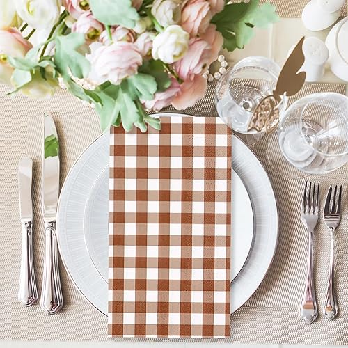 Miniatura 6 de Whaline Servilletas de terracota para invitados, paquete de papel desechable de 3 capas para boda, cena, toalla de mano para boda, cumpleaños,