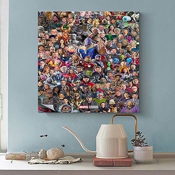 アベンジャーズ デジタルアート キャンバス MINISOマーベル映画アベンジャーズ壁アートキャンバスポスター