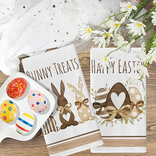 Miniatura 7 de QPEY 2 toallas de cocina de Pascua, paños de cocina de corazón rojo de 18 x 26 pulgadas, toallas de mano, decoración de boda y hogar de granja