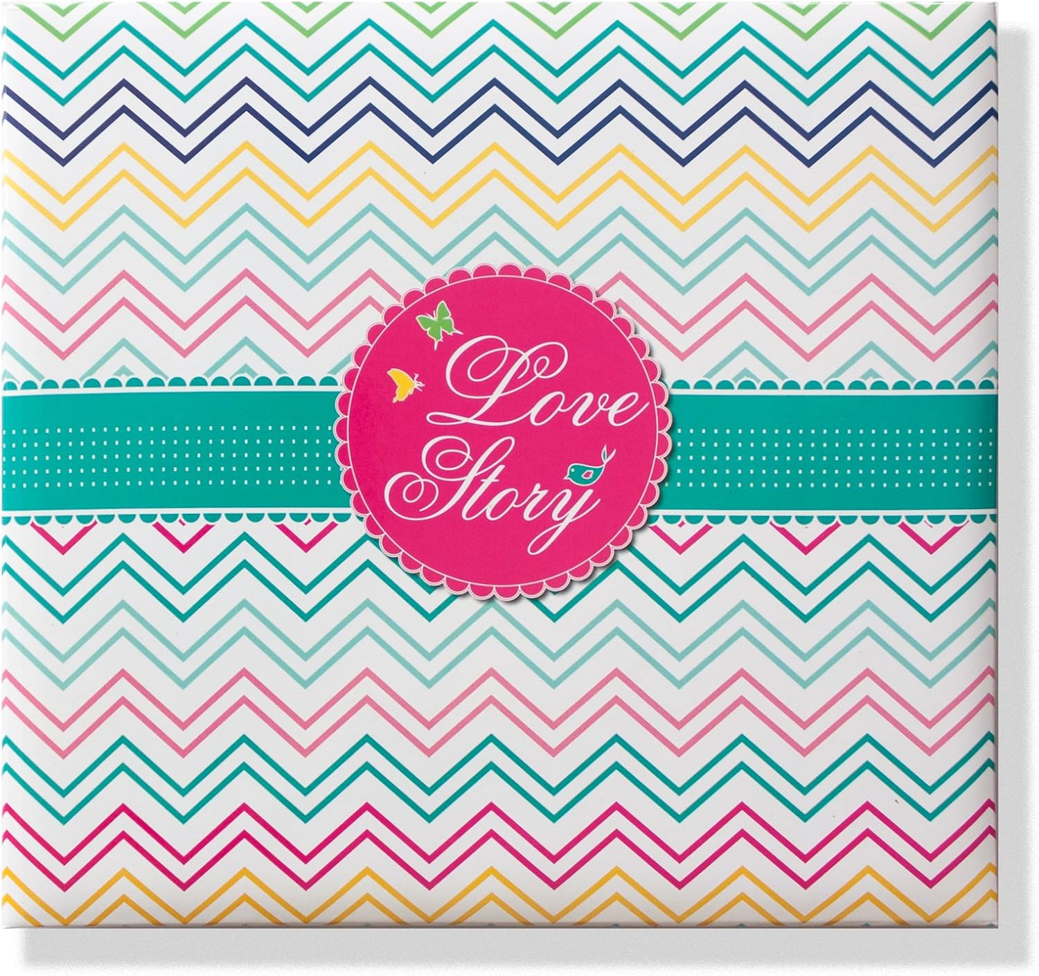 Scrapbook Album 10"x10" with 40 Sheets Love Pattern Scrapbook Paper (Color Wave)