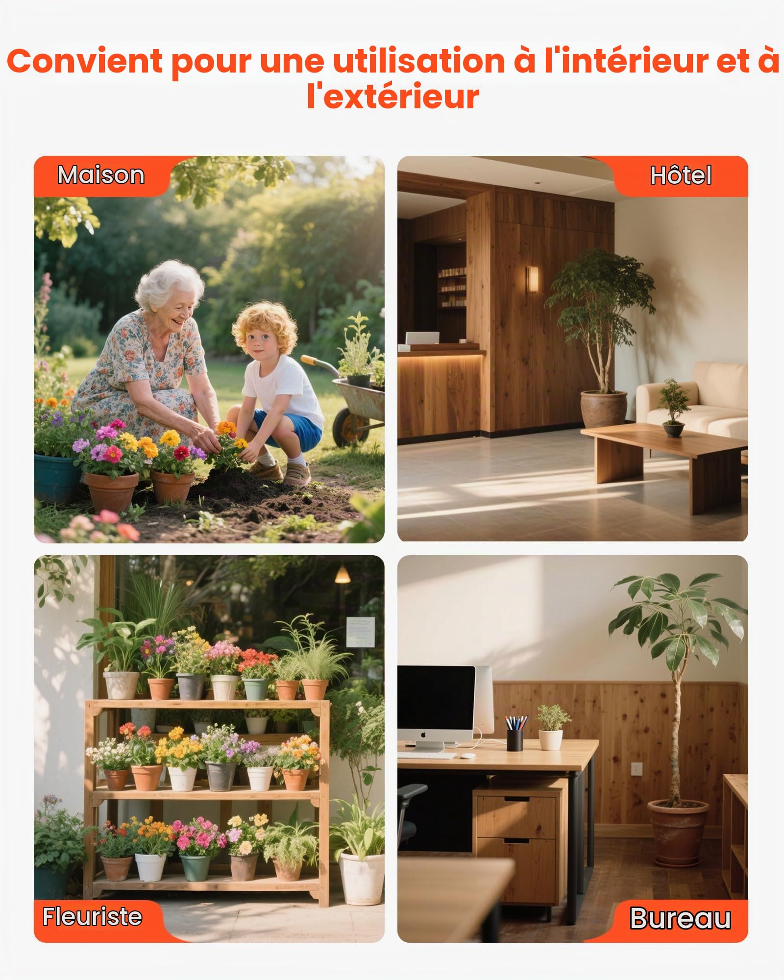 VEVOR Diable de Transport pour Plantes en Pot, Chariot Déplace Pots de Fleurs de Jardin Robuste, avec Bras à Griffes Réglable, Capacité Charge 65 kg, Verrouillage Sécurisé, pour Intérieur, Extérieur