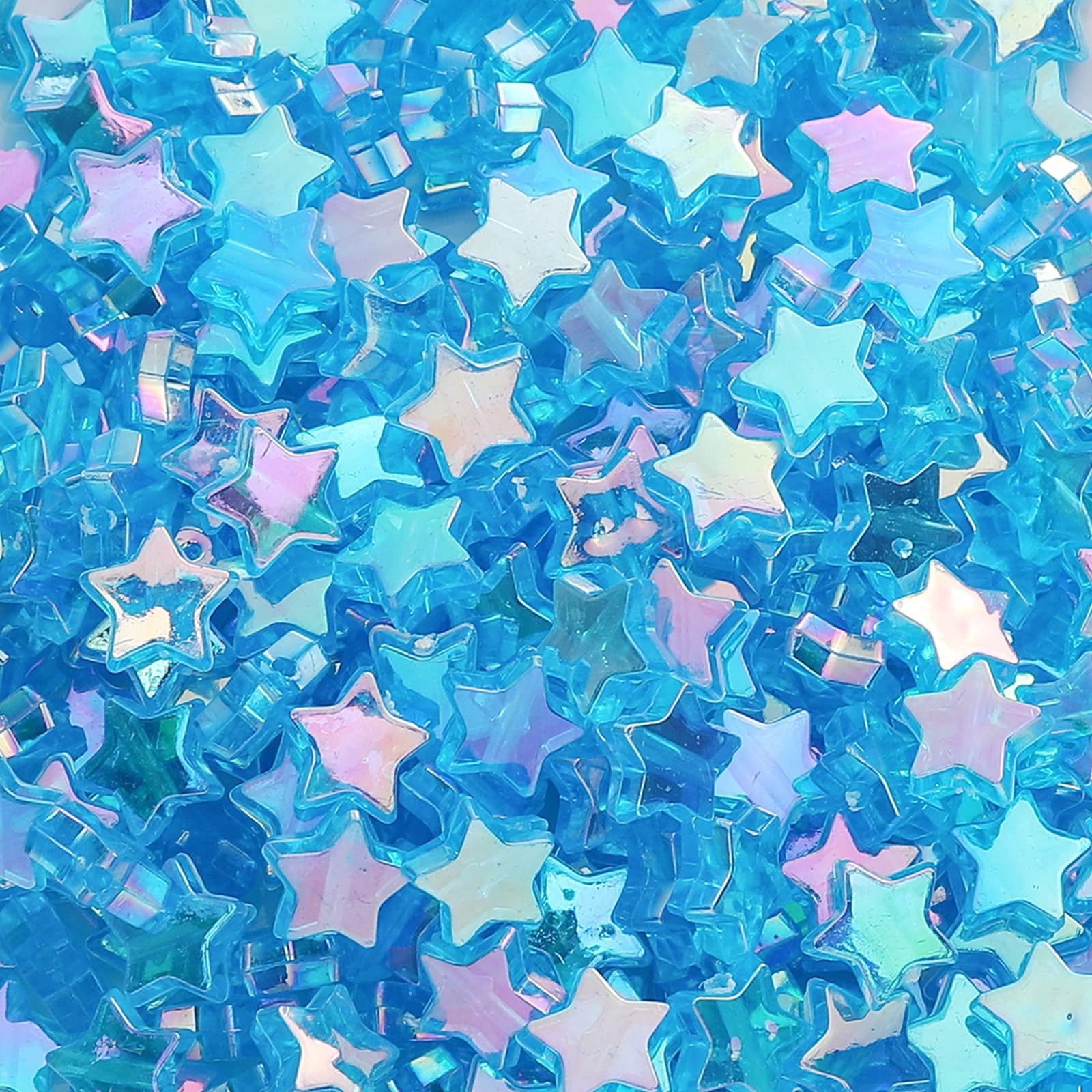 100PCS Star Shape Acrylic Beads 11x10mm Star Shape Loose Spacer Bead for DIY Beading Blue