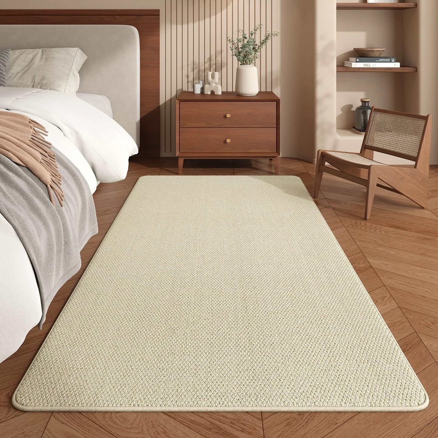 Alfombra de pie de cama de 8mm efecto similisal lavable a máquina XEYDUK