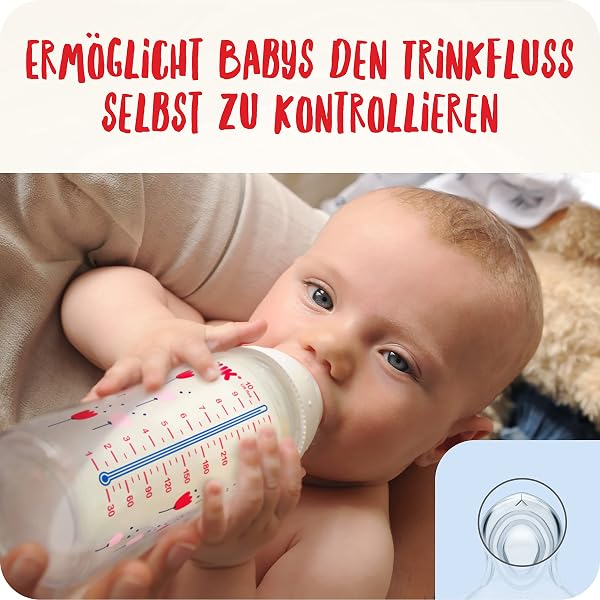 NUK First Choice+ Flow Control Trinksauger für Babyflaschen | 6–18 Monate |Anti-Colic-Ventil | BPA-frei | 2 Stück - 2