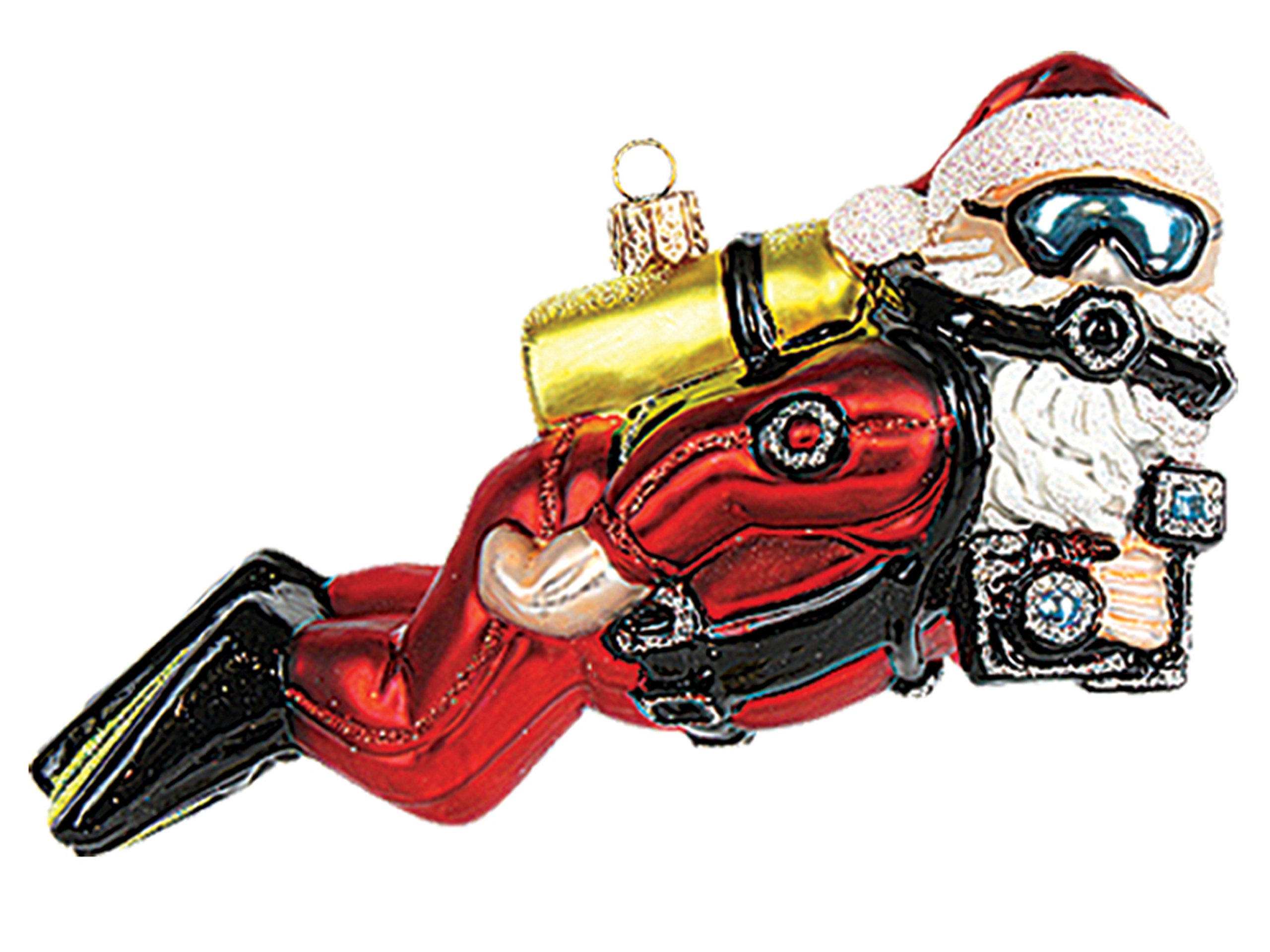 Christbaumschmuck Figuren (15cm Weihnachtsmann-Taucher) Weihnachtskugeln Weihnachtsbaumschmuck Christbaumkugeln Deko Glas