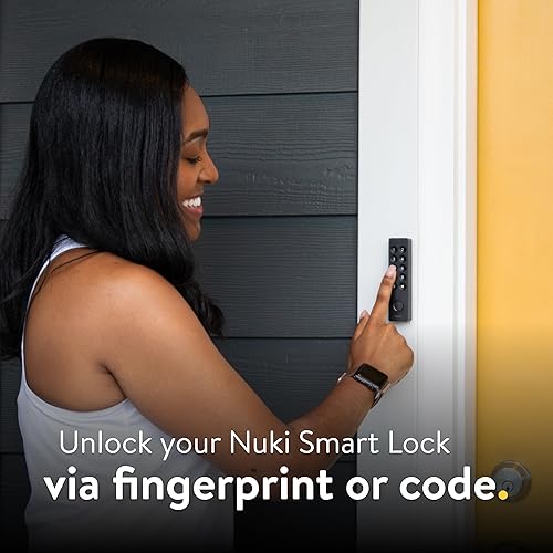Miniatura 3 de Nuki Smart Lock & Keypad 2, sistema de puerta sin llave con bloqueo automático, acceso a huellas dactilares y código, control de aplicaciones, fácil