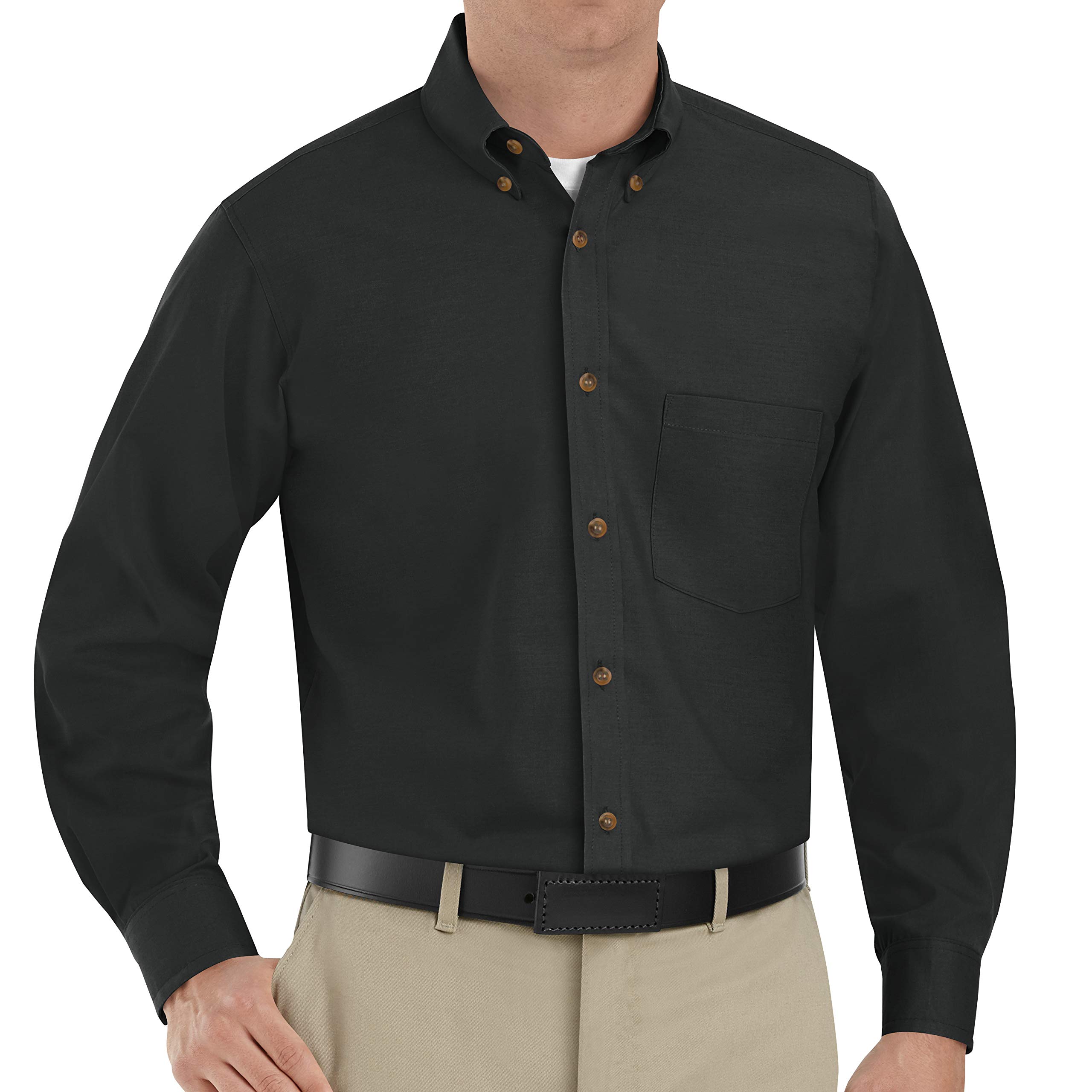 Red Kap Men's Black Poplin Dress Shirt, Xxxl