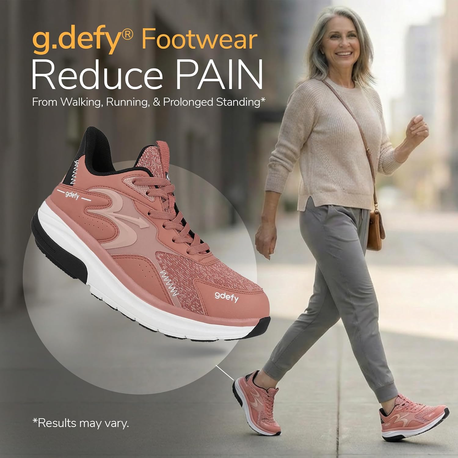 G-DEFY Energiya Women’s Cross Trainer Shoe | Heel Support | VersoShock Technology for Pain Associated with Prolonged Standing or Walking | Arch Support | Diabetic Shoes | Wide Shoes | Free Orthotic - Image 4