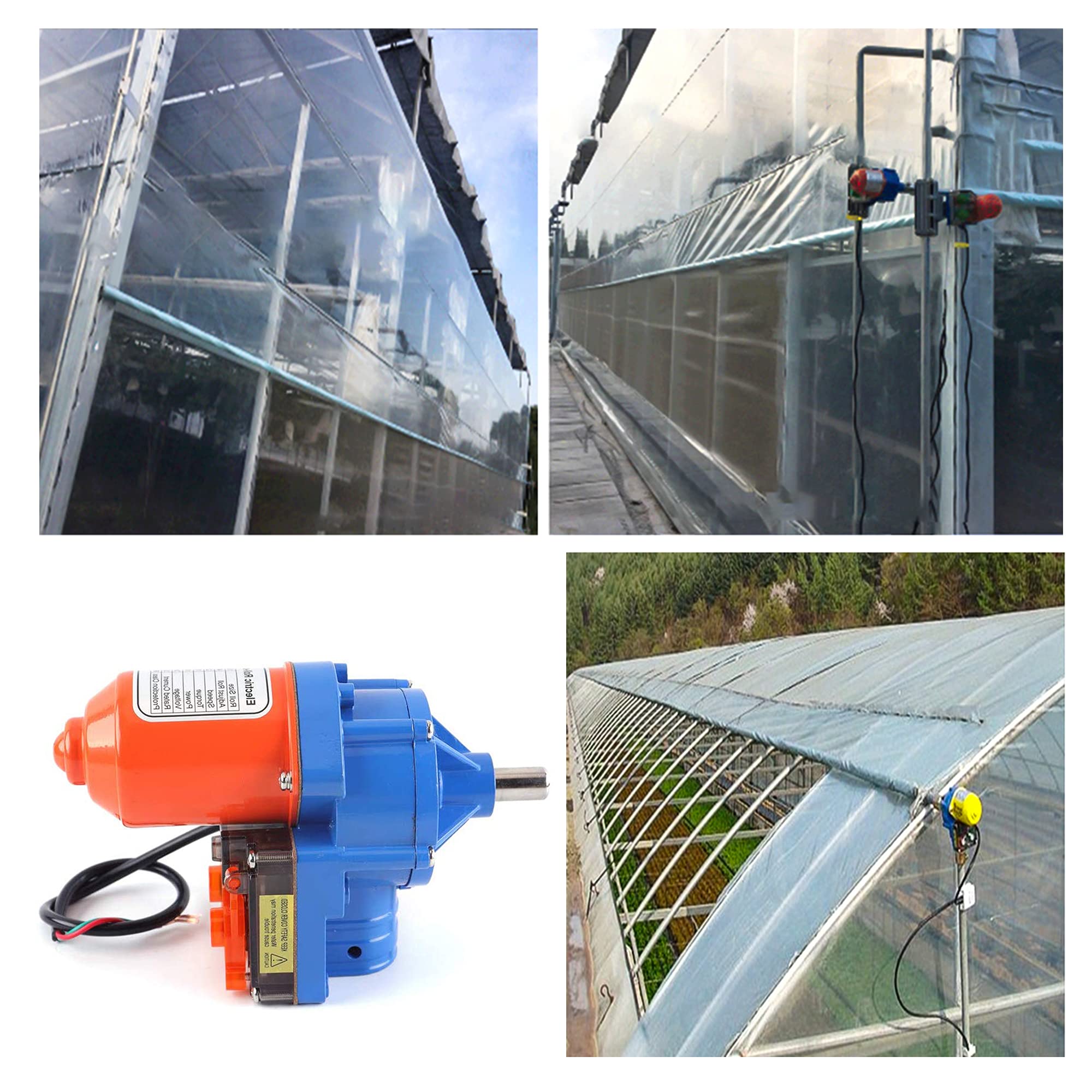 Motore Elettrico Per Avvolgimento Del Capannone Con Telaio Per Serra, Motore Per Avvolgimento Della Serra Da 130 W Kit Motore Per Avvolgimento Della Pellicola, Per Ventilazione Della Serra, Sfiato A