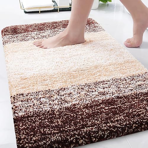 Miniatura 97 de Arotive - Tapetes de baño de microfibra, peludos, suaves, absorbentes, antideslizantes, gruesos, afelpados, se pueden lavar a máquina y secar