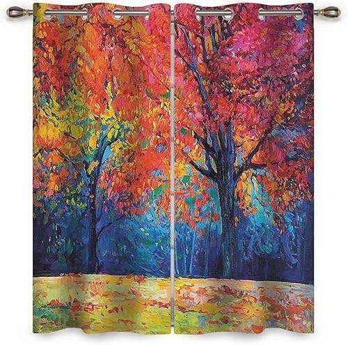 Miniatura 7 de Cortinas de baño con diseño retro de los años 60 y 70, 2 paneles, cortinas opacas con ojales, 72 pulgadas de ancho x 72 pulgadas de alto