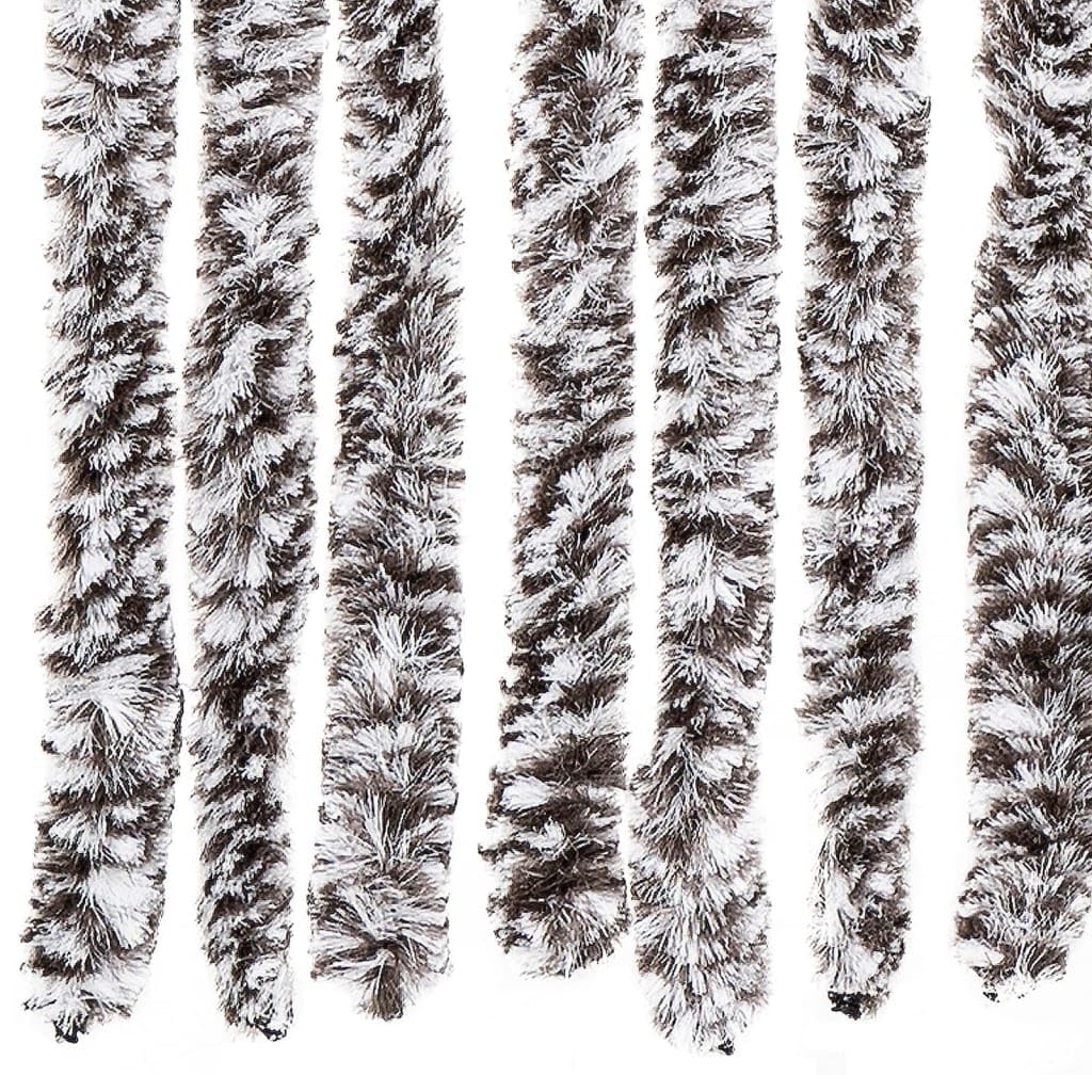 Rideau anti-mouches, marron et beige, 100 x 200 cm, en chenille