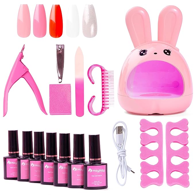HayHay UV Nail Lamp with Gel Polish Kit Professional Manicure Set with UV Light