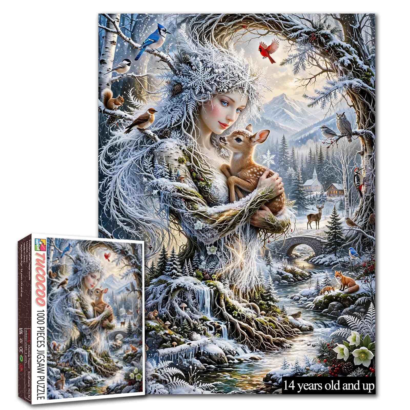 Mother Nature Winter Puzzle Woodland Animals Puzzle Deer Puzzle for Adults