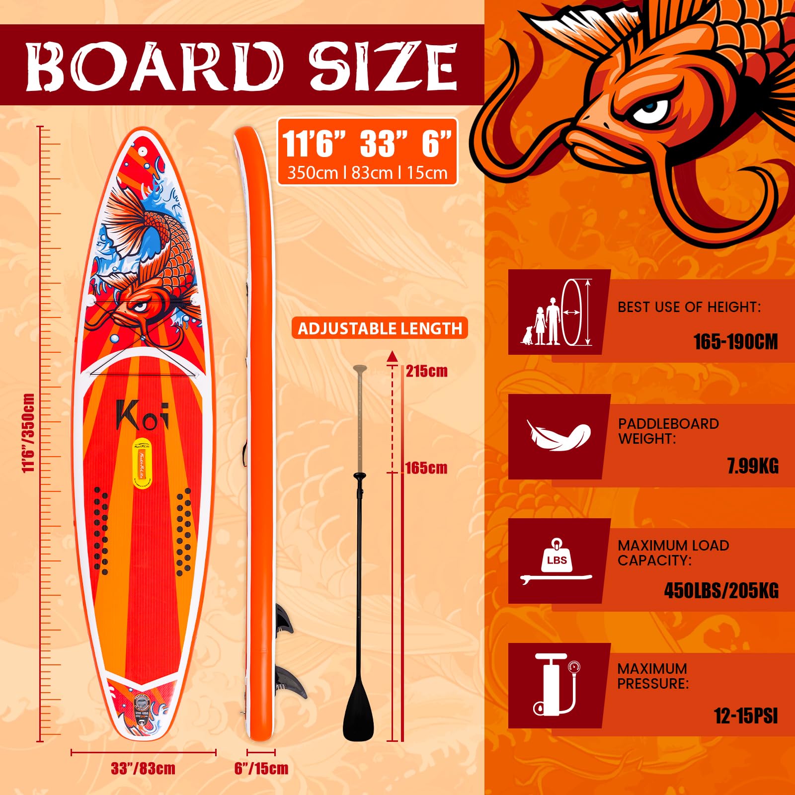 FunWater Tavola da Stand Up Paddle Gonfiabile Ultra Leggera con SUP, 3 Pinne, Pagaia Regolabile, Pompa, Zaino, Leash e Impermeabile per Telefono