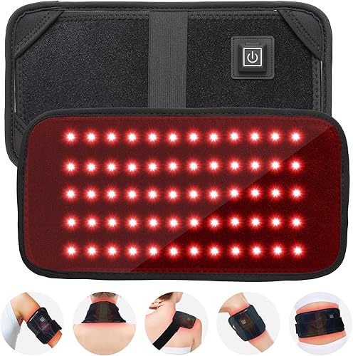 Terapia de luz roja para cuerpo, cinturón de terapia de luz infrarroja, almohadilla térmica infrarroja con tipo C para dolor corporal, terapia de