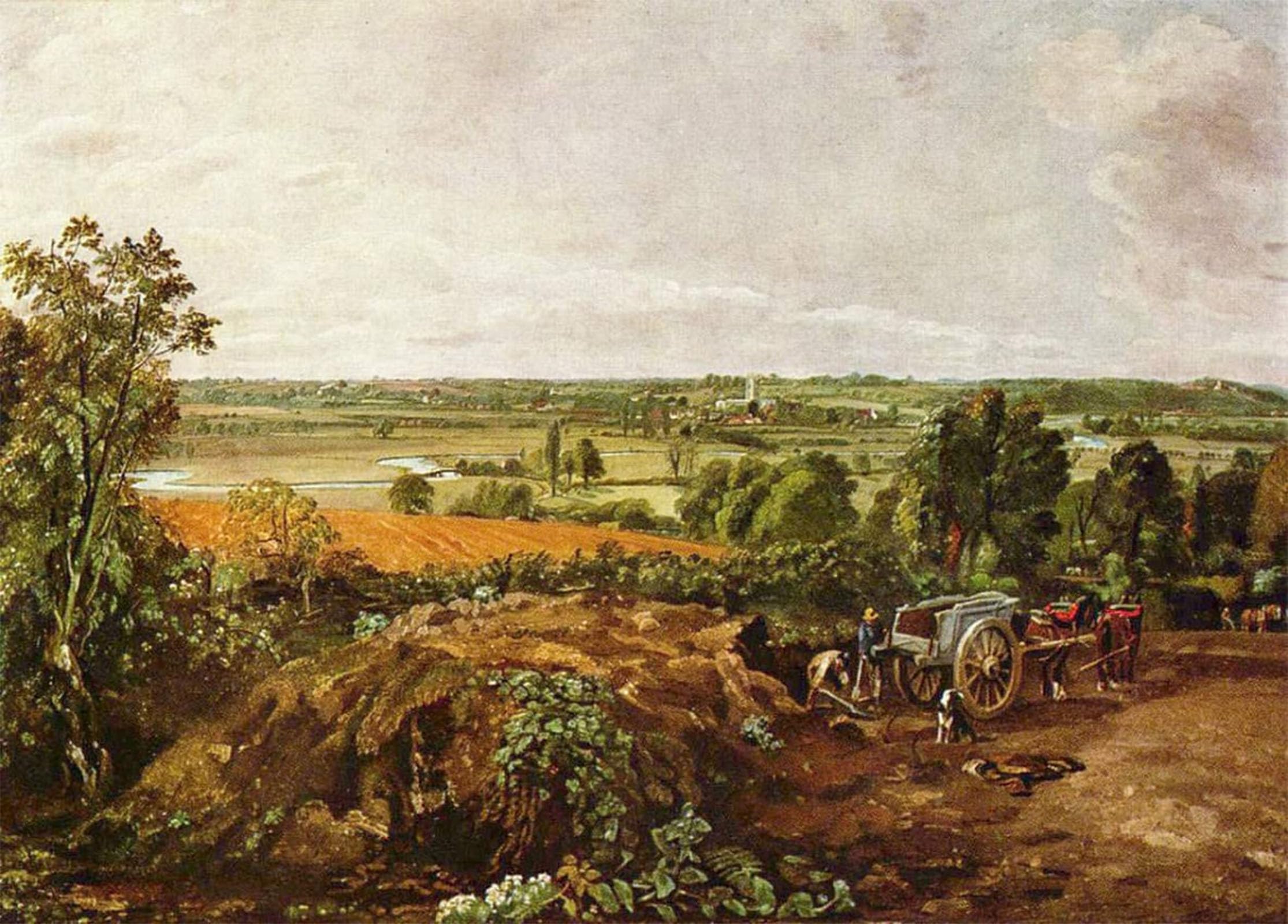 ARTXLXXBN Famous Print Painting Colorful Art Print the Stour Valley with the Church of Dedham by John Constable Canvas Art Decorations for Home Decor 60x90cm