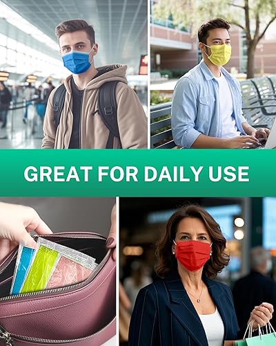 Miniatura 7 de Mascarillas desechables fabricadas en Estados Unidos, 4 capas para familias, estudiantes, transpirables para uso y seguridad durante todo el día,