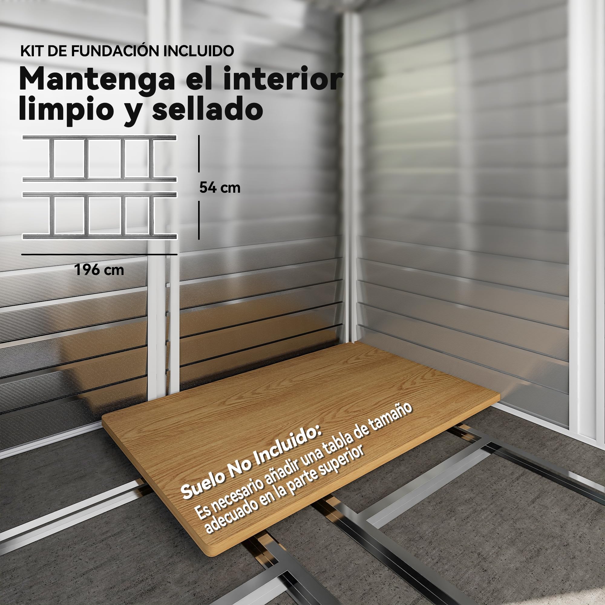 Outsunny Caseta de Jardín Exterior 4,4 m², 240x206x198 cm, Cobertizo de Jardín Exterior Metálico con Base Refuerzo (Suelo NO Incluido), Puerta Corredera con Cerradura y 4 Ventanas para Patio, Teca