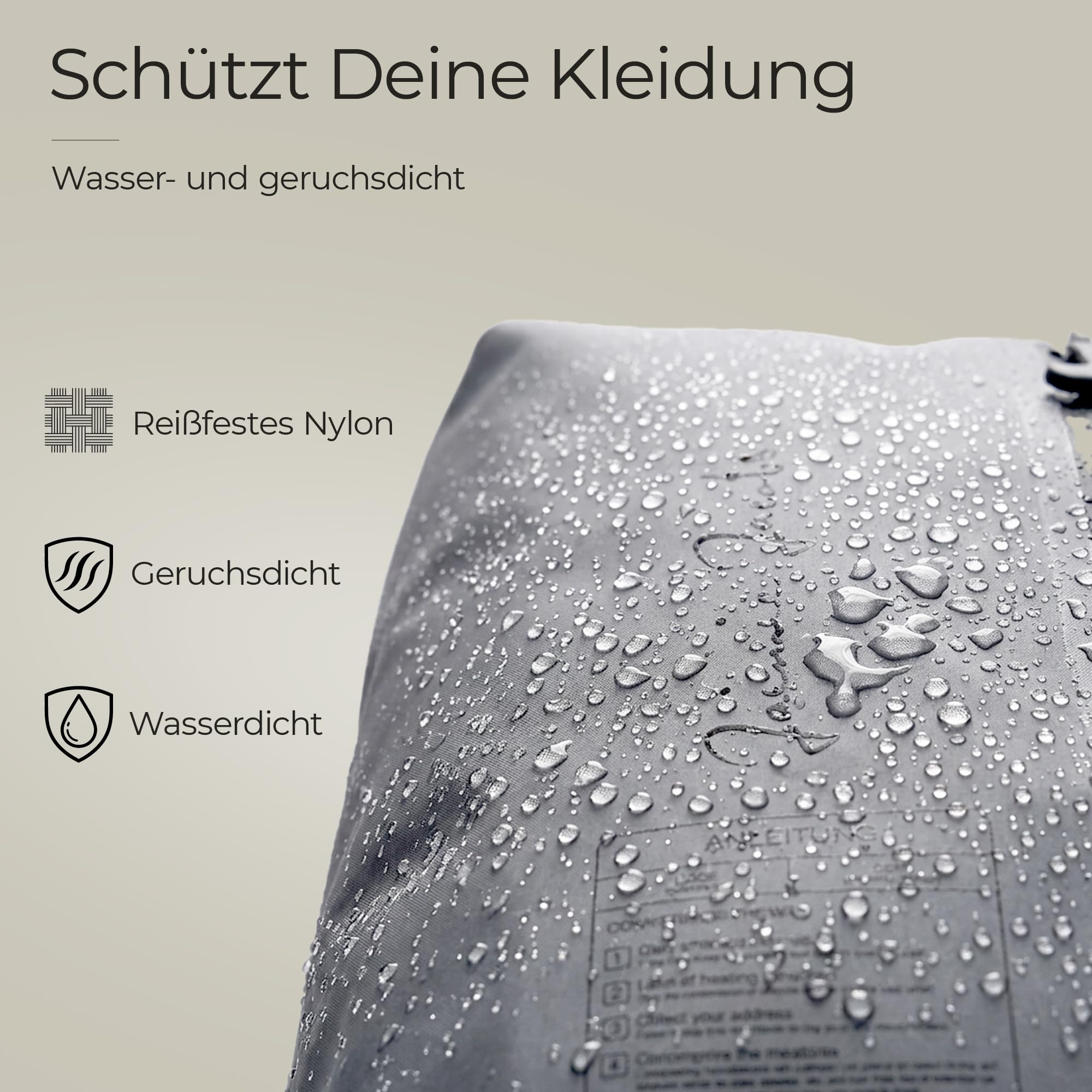 Jaimie Jacobs Vakuumtasche – Kompressionsbeutel für Kleidung & Reise – Wiederverwendbar, luftdicht, wasserdicht, geruchsdicht & ideal für Koffer, Rucksack & Handgepäck (ohne elektrische Pumpe)