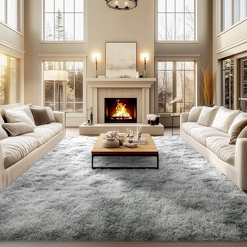 Miniatura 59 de Alfombras de área de 6 x 9 pies para sala de estar, alfombra azul grande y esponjosa para dormitorio, alfombras suaves y peludas para dormitorio de