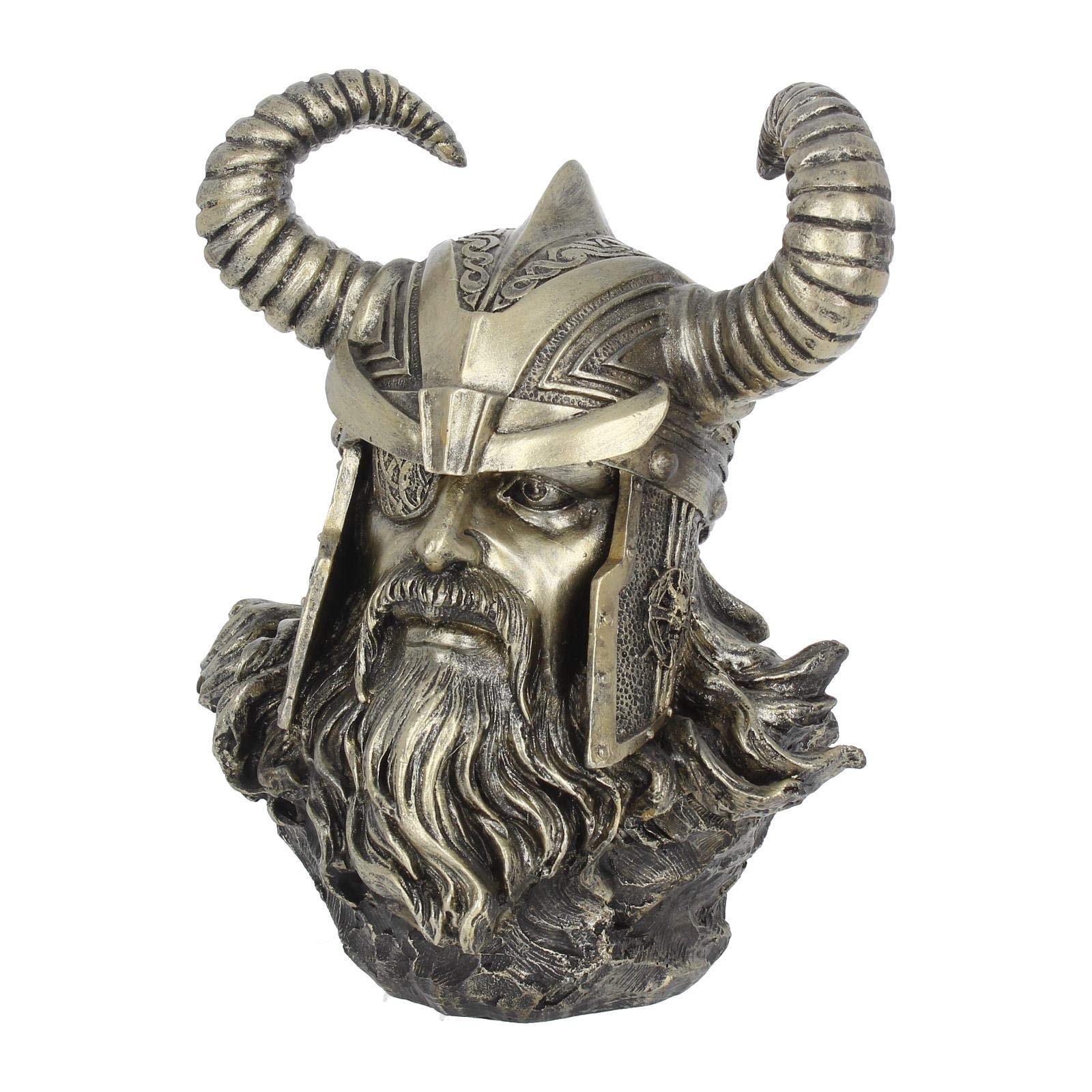 Nemesis Now Figurine 27cm Bronze Odin-Figura de Busto (27 cm), Color Bronce, Resina, marrón, 18 cm