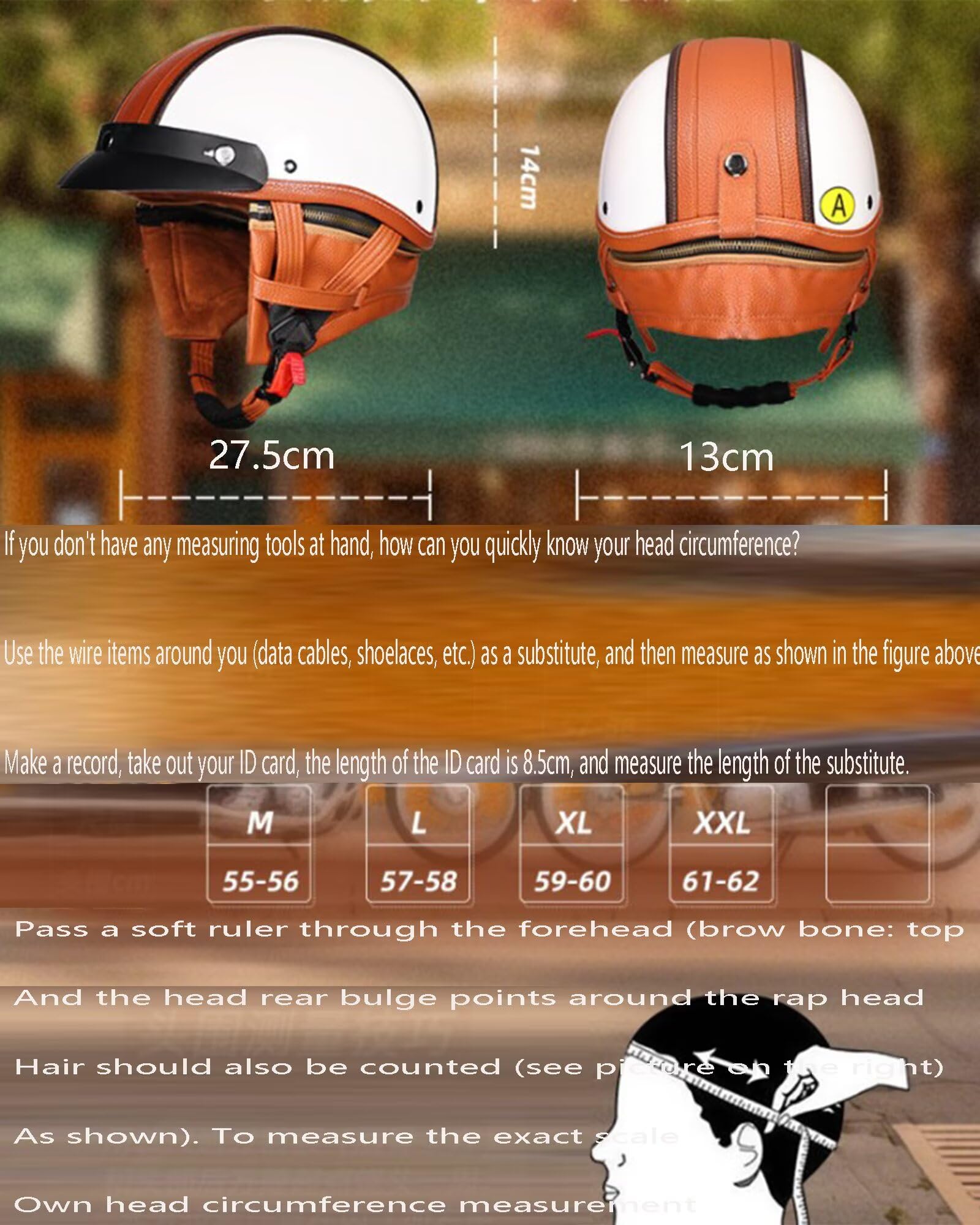 Casco Moto Retrò,casco scooter omo,Caschi per Scooter Anni '60 - Modello 3/4 in Vera Pelle con Visiera, Certificato DOT/ECE - Stile Retrò Chiuso/Aperto - Unisex Uomo e Donna