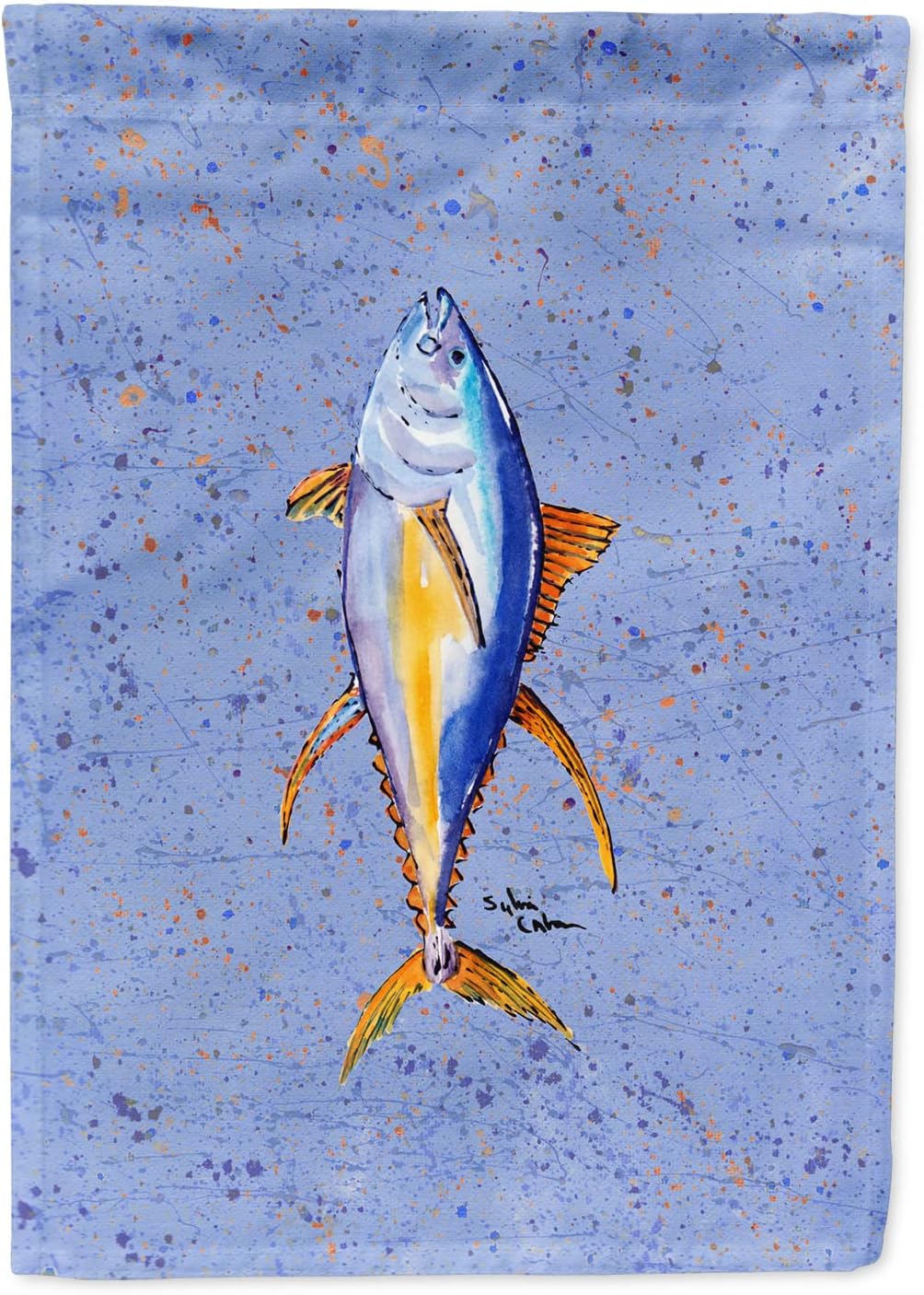 Caroline's Treasures 8356CHF Fish Tuna House Flag Large Porch Sleeve Pole Decorative Outside Yard Banner Artwork Wall Hanging, Polyester, House Size, Multicolor