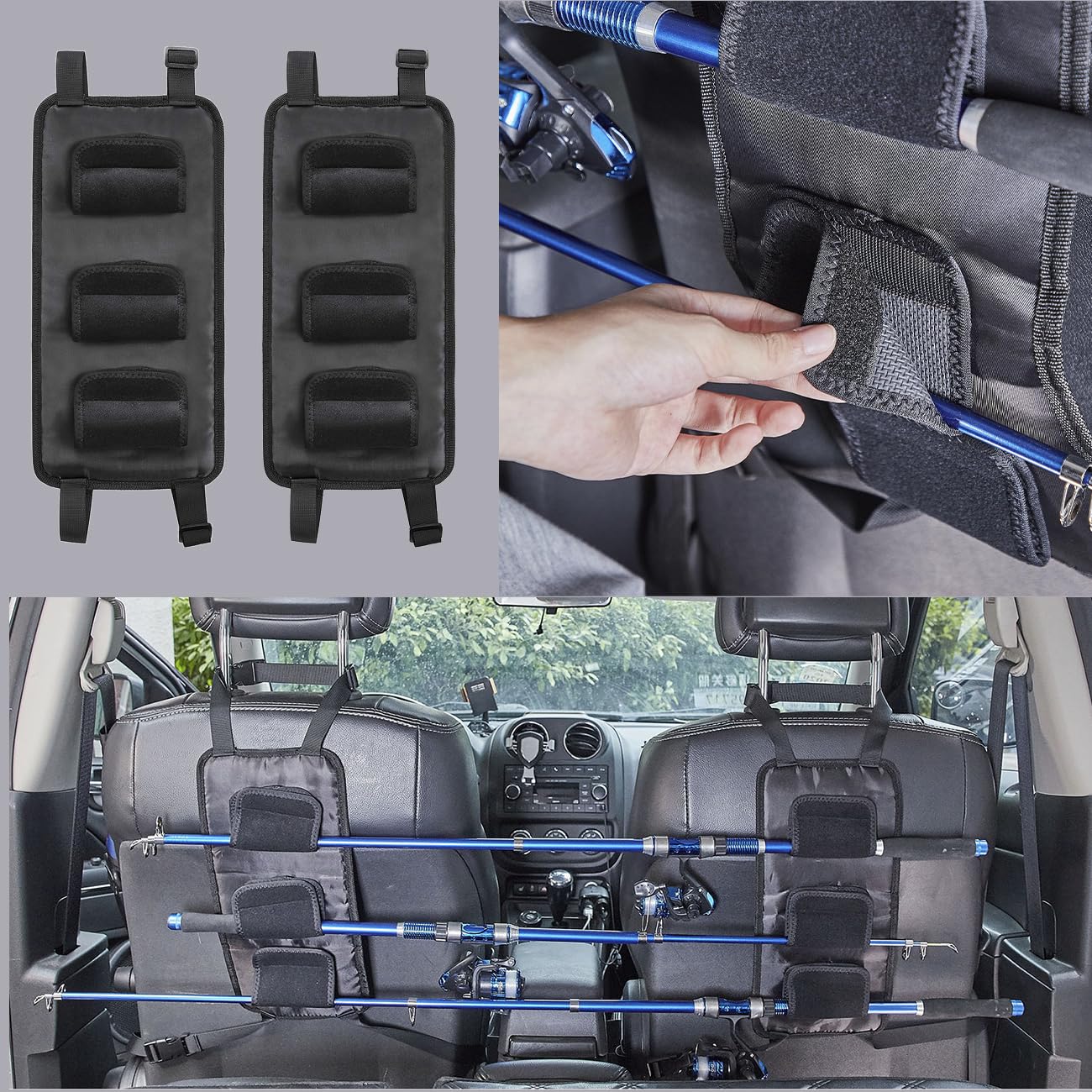 MOPHOEXII Fishing Pole Holder for Car,Car Fishing Rod Holder,Fishing Pole Storage Rack for SUV/Wagons/Van/Jeep/Truck, 2 Styles Available: Fishing Pole