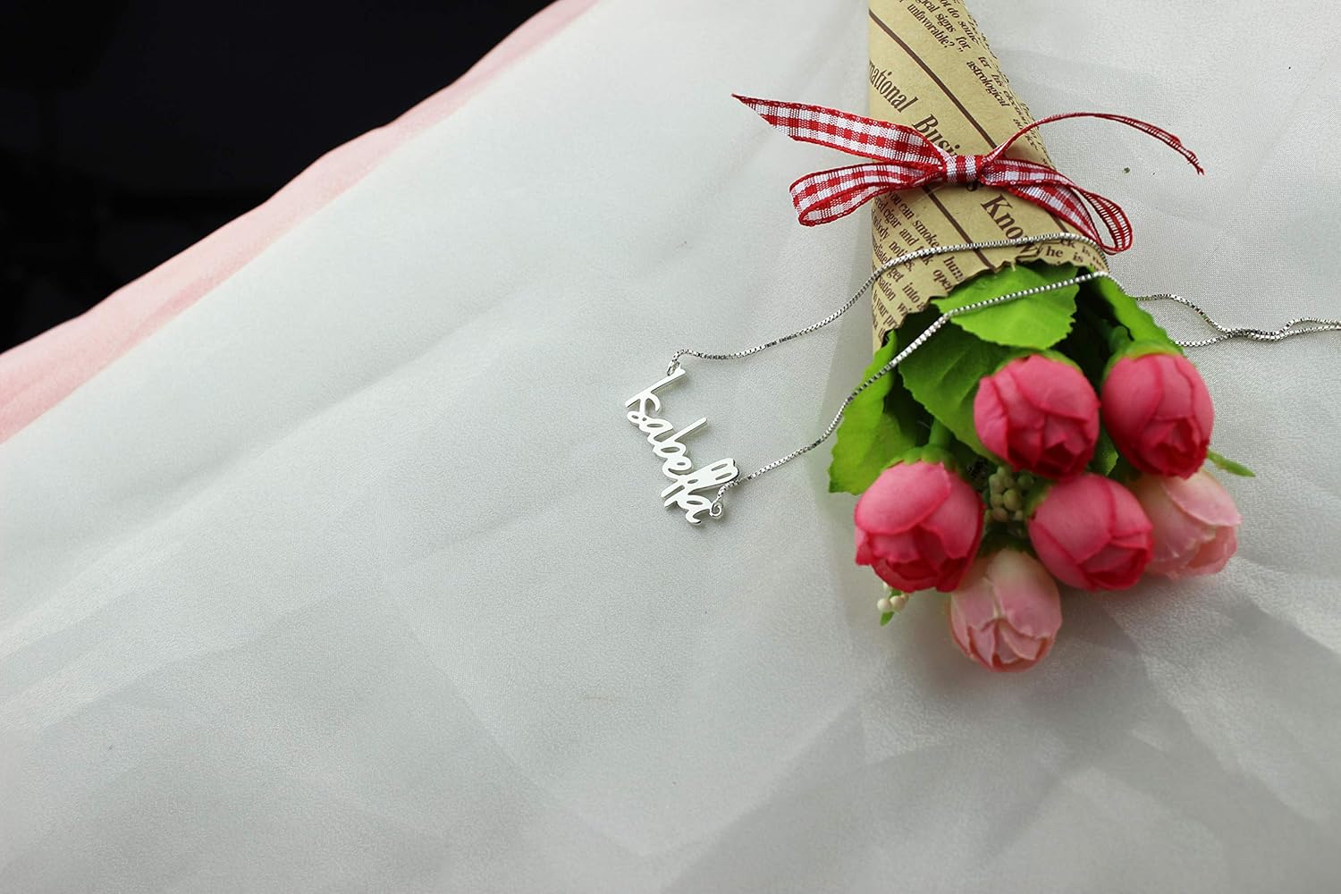 Getname Necklace Tiny Name Necklace Custom Name Pendant Necklace Sterling Silver Necklaces for Men/Women/Girls/Boys