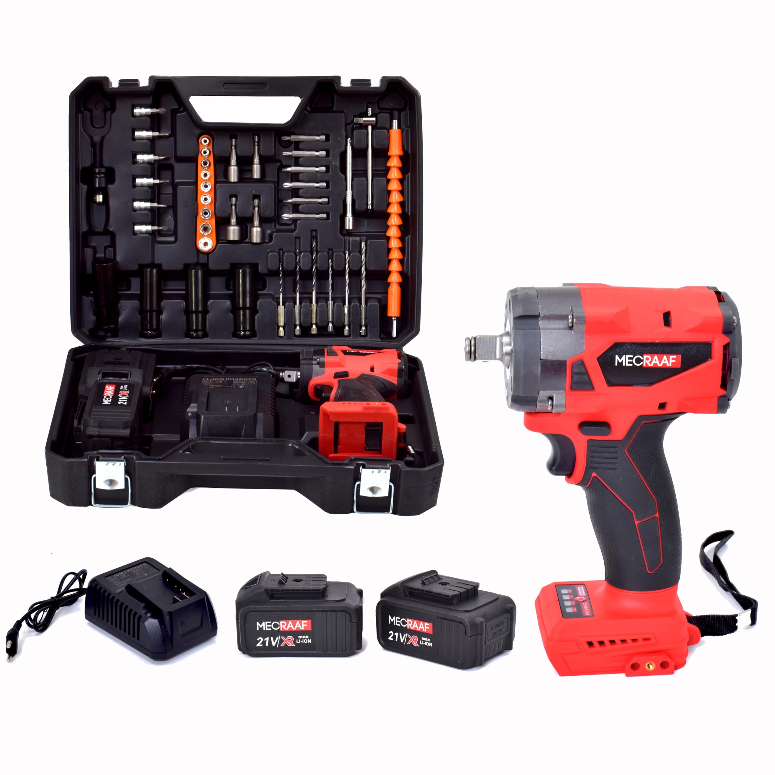 MECRAAF® 21v Brushless Cordless Impact Wrench Compact 1/2" drive High Torque | 350Nm | 3000RPM | 2x 21v Battery & Fast Charger | sockets, drill bits and screw bits kit | 6 Months Warranty (B0DGQ6PLS4) Amazon Price History, Amazon Price Tracker