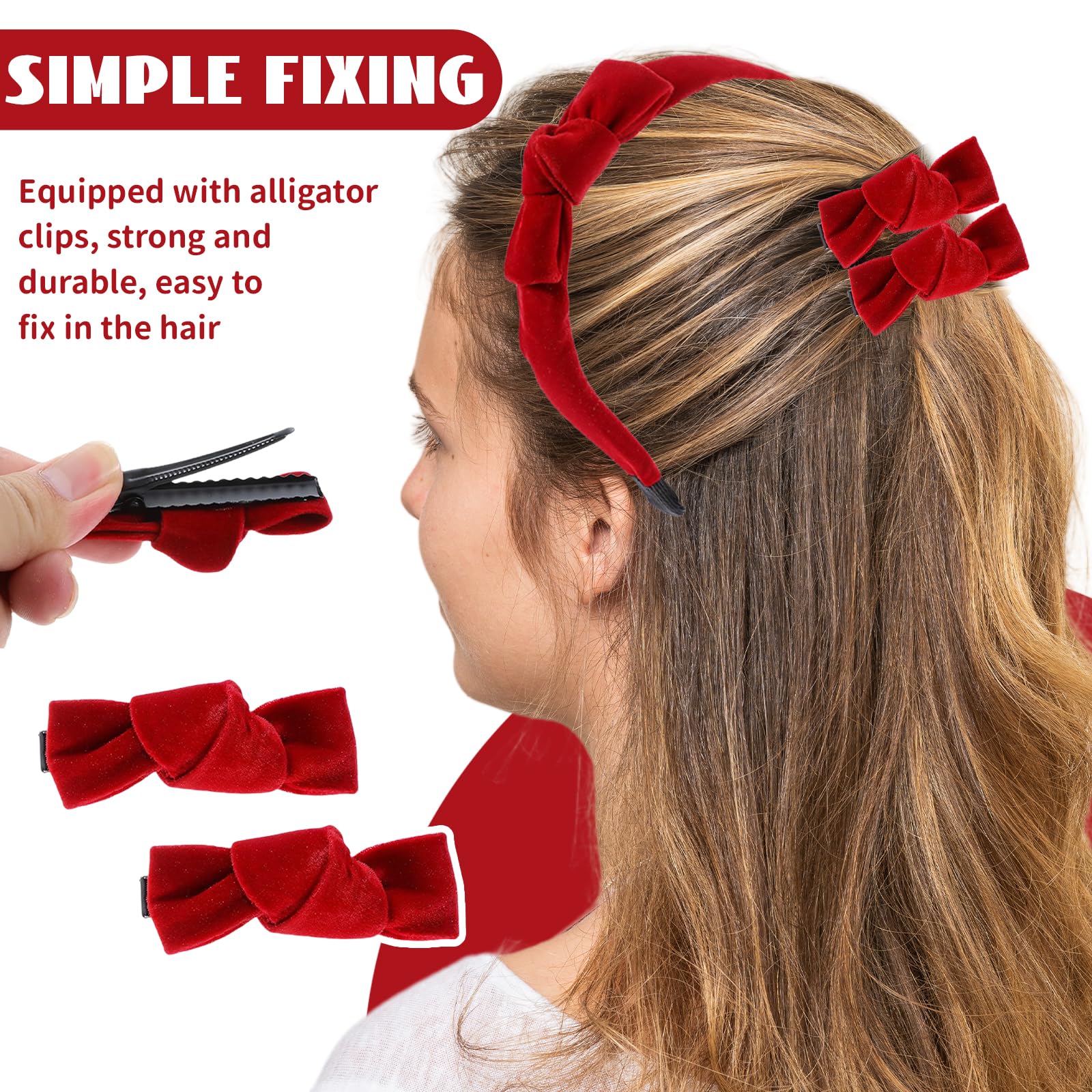 Axy HR33 Cerchietto Per Capelli Con Fiocco – Vintage, Morbido, Larghezza 3 Cm, Accessorio Moda Donna - 4