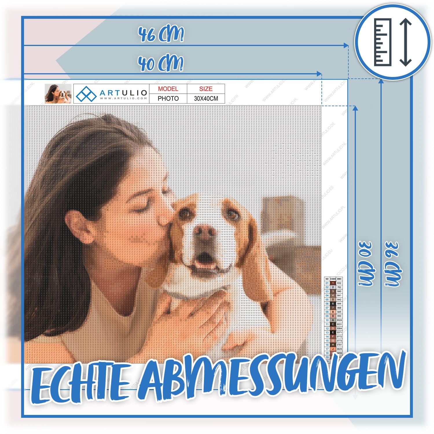 ARTULIO Diamond Painting Eigenes Foto – 80x60cm – 5D Diamant Painting Personalisiert