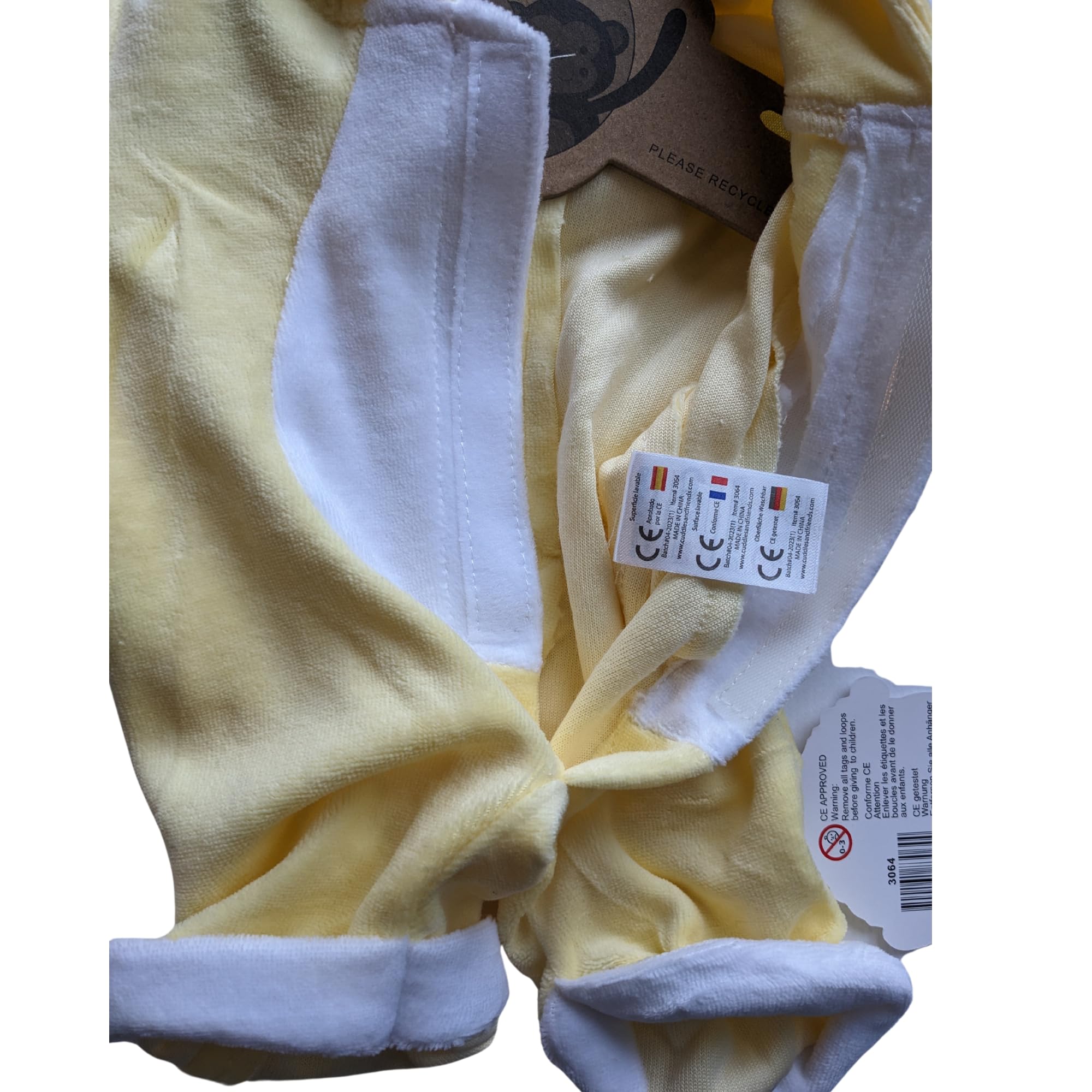 Pigiama intero giallo con pulcino dormiente, 40 cm, adatto per orsetti Build a Bear