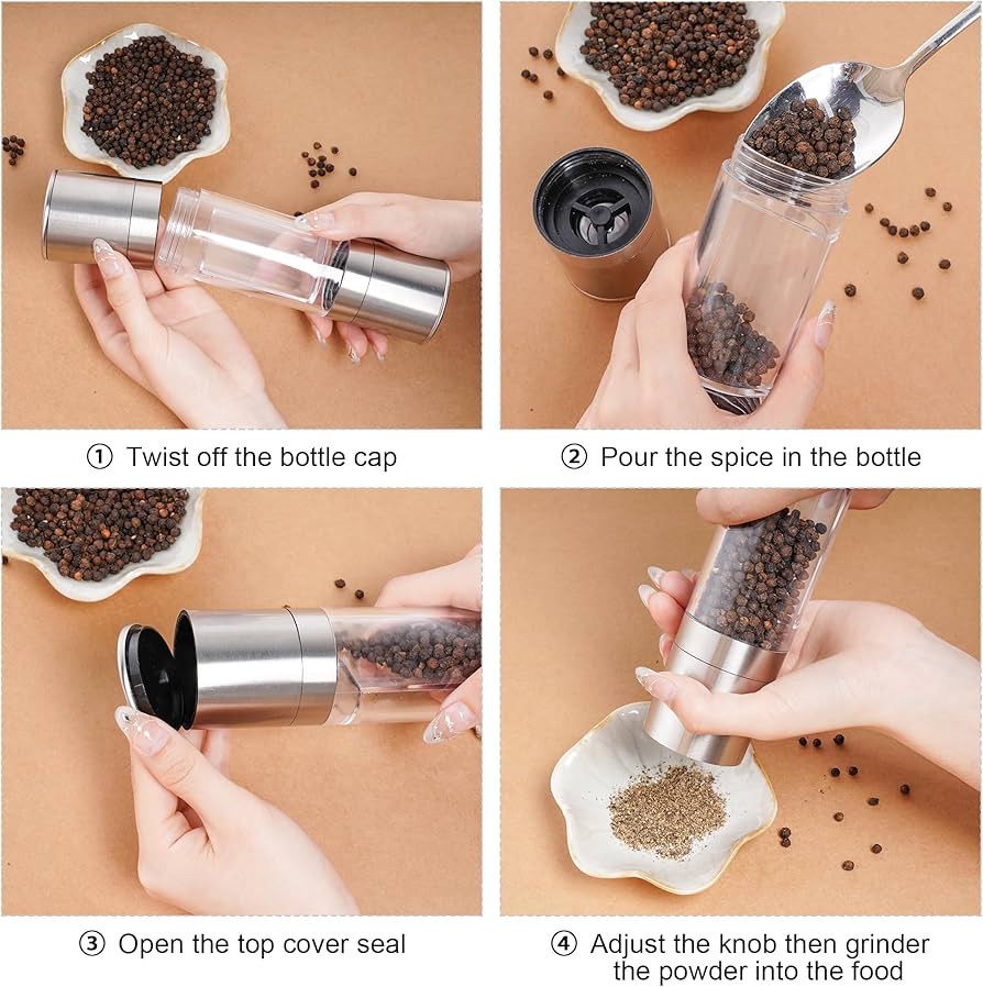 Amazon.com: Miayon 2 in 1 Salt and Pepper Grinder Stainless