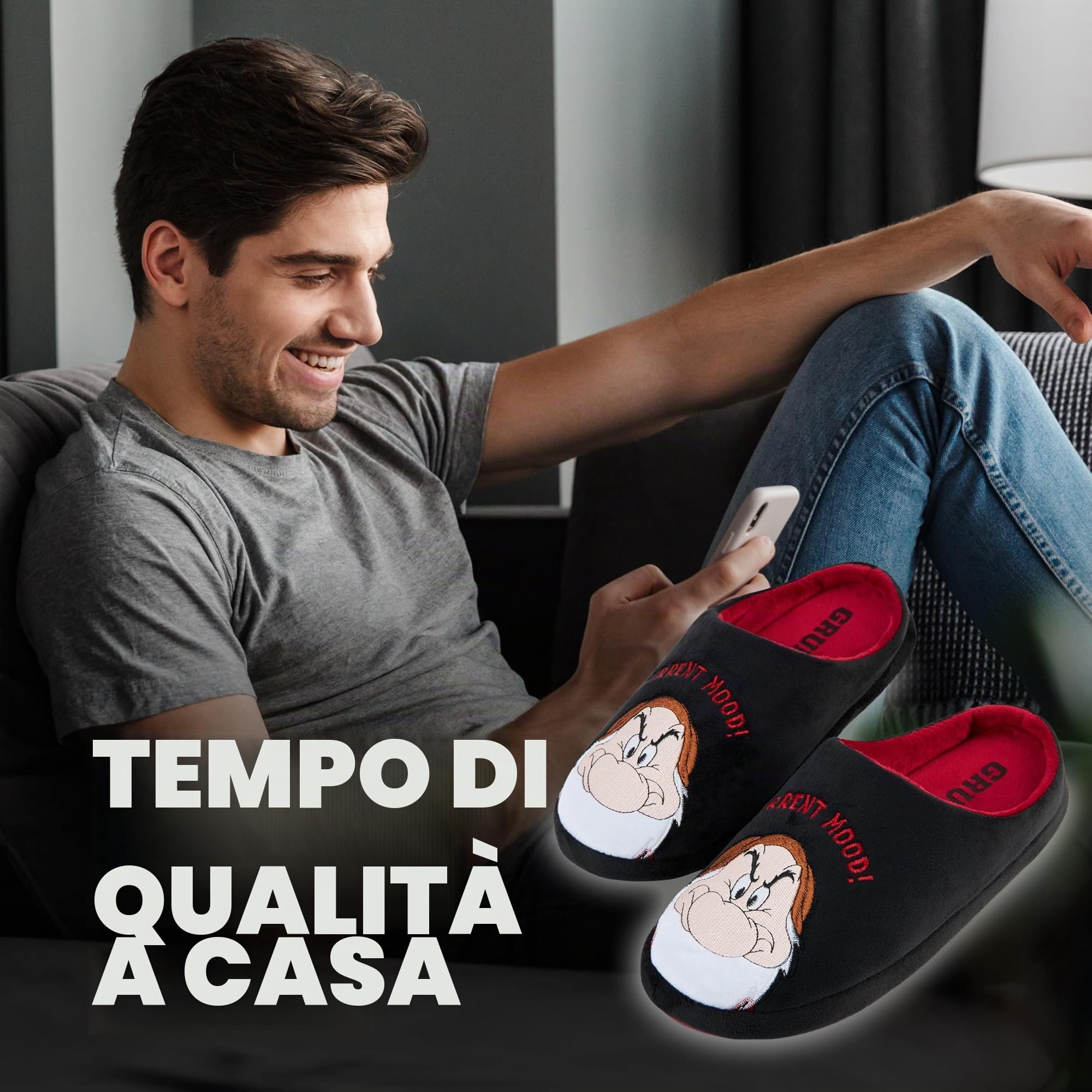 Disney Pantofole Uomo - Ciabatte Uomo Invernali Antiscivolo Divertenti - Slippers Calde da Casa Baby Yoda Gadget Regalo