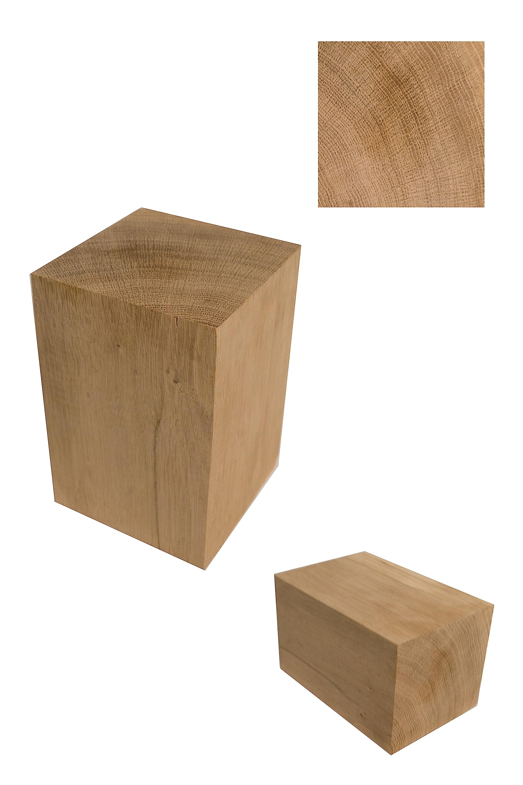 Bloques de Roble, Bloques de Madera Maciza de 15x15x...cm, columnas de Roble tratadas, Bloques Decorativos de Madera, Soporte de Flores, Natural, rústico, Hecho a Mano, Artesanal (15x15x40cm)