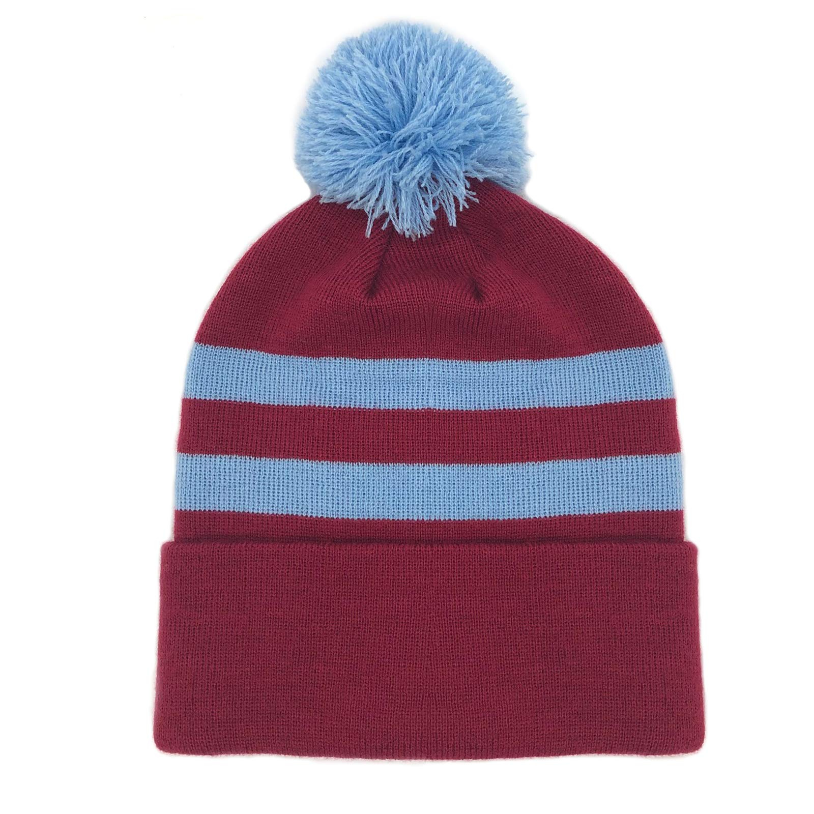 fan originals Retro Football 2 Bar Classic Bobble Hat in Burnley Colours