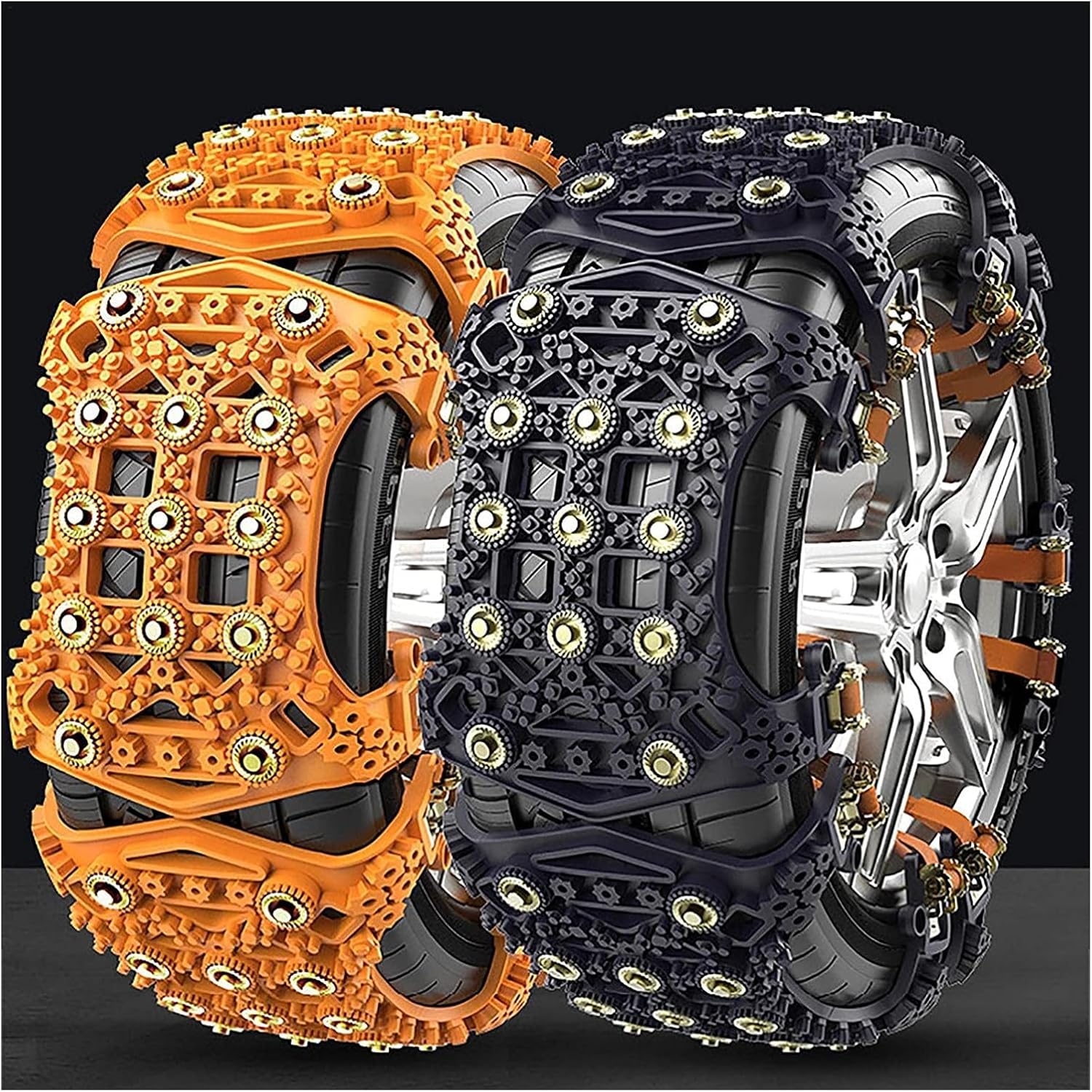 6 PiecesGeneral Tire Snow Chains Anti-Theft Trucks, Anti-Skid Emergency Winter Class(Yellow)