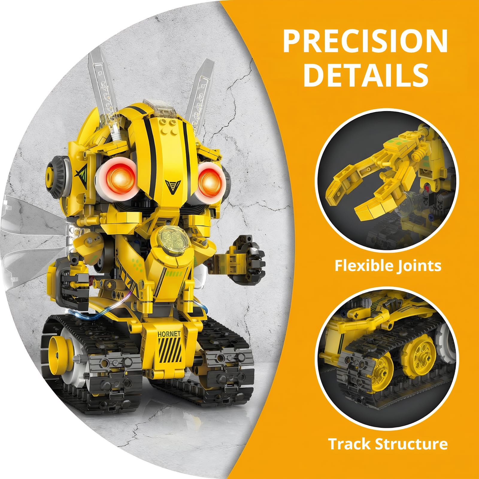 Robot Niños 5-en-1 673 Piezas Servomotor LED – App RC Batería Recargable | Kit Robótica Stem Regalo Niño 8-14 Años Combate Robot Teledirigido
