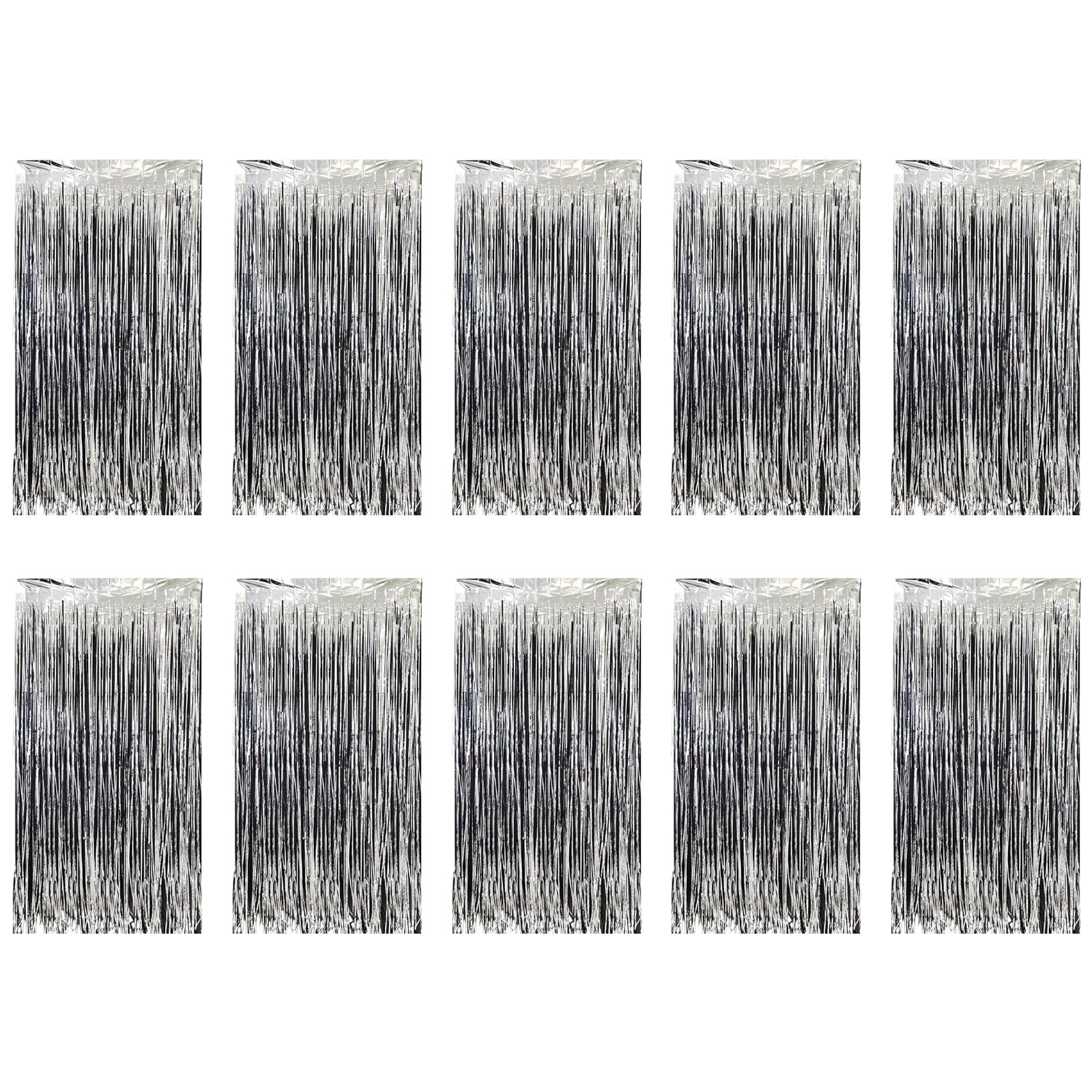 Kaeltsyn Of 10 Sturdy Tinsel Curtains Sparkling Rain Curtain Glittering Foil Tassels Curtain Enhances Party Atmospheres Event Planner Supplies