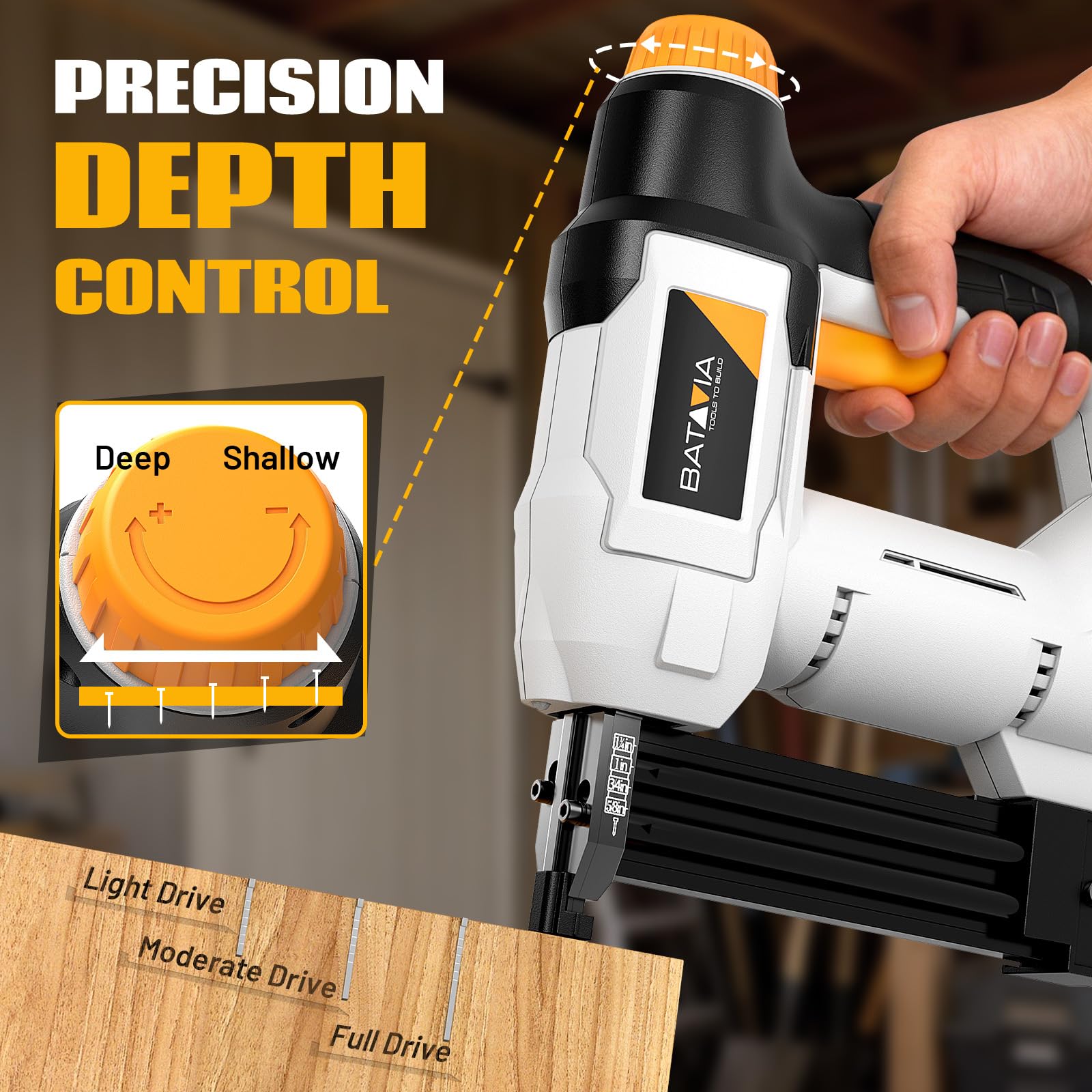 Batavia 20V Cordless Nail Gun - Brad Nailer & Stapler -4