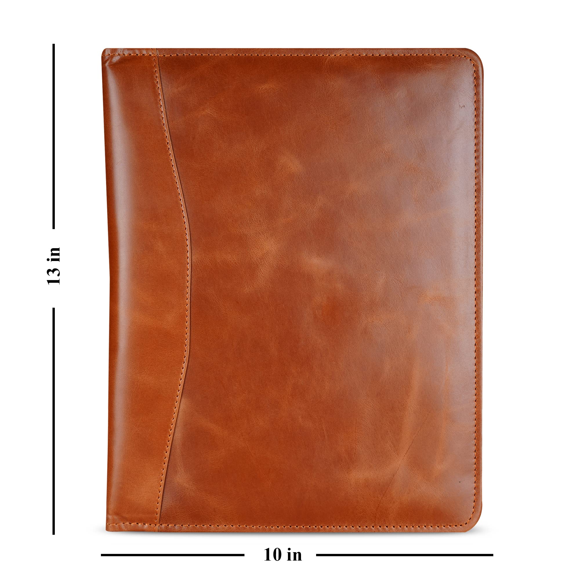Cartella portadocumenti in pelle, formato A4, blocco note professionale, organizer per appunti, appunti, curriculum, raccoglitore per uomini e donne, marrone cognac