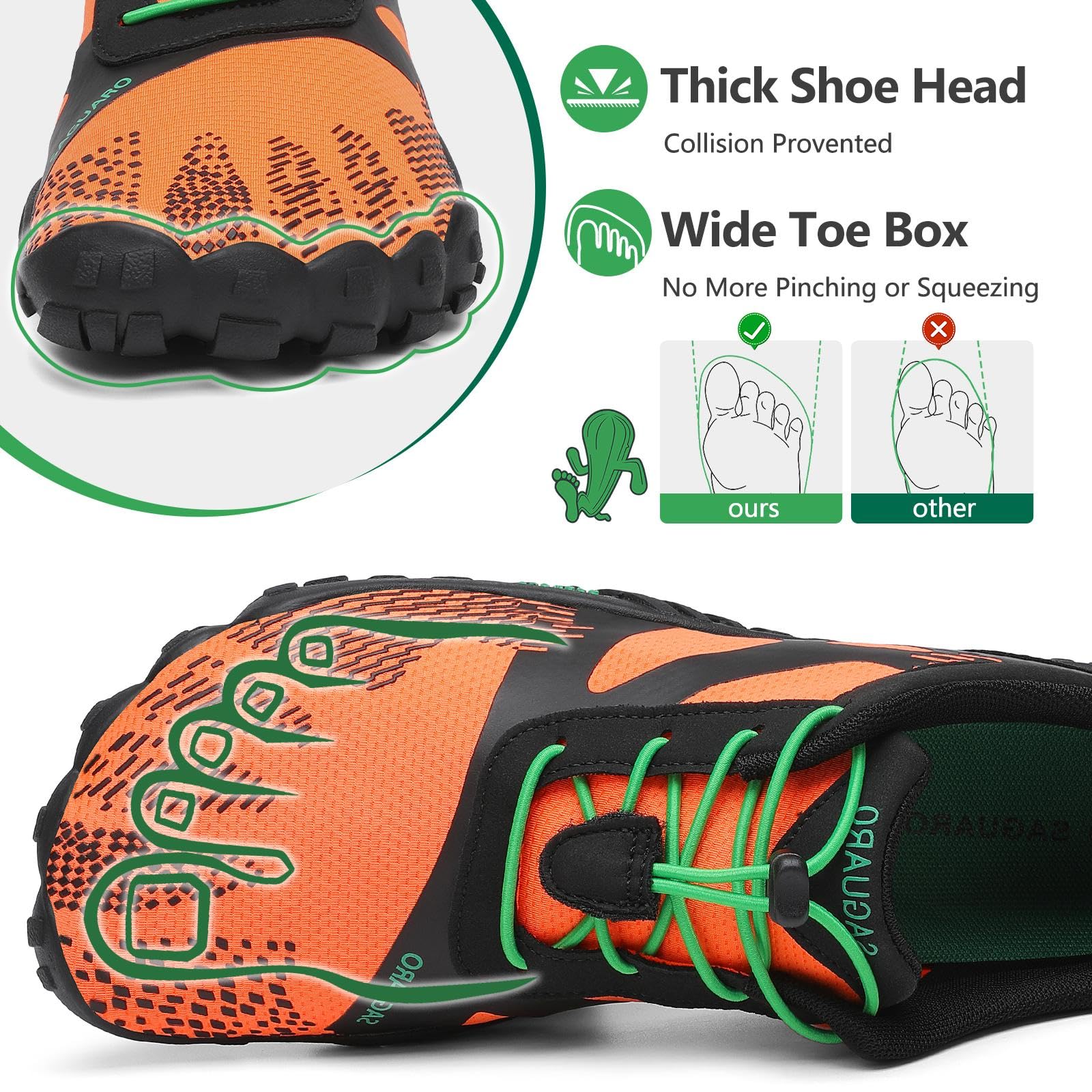 SAGUARO Uomo Scarpe de Barefoot Antiscivolo Asciugatura Rapida Scarpe Minimal de Donna Trail Running Outdoor e Indoor