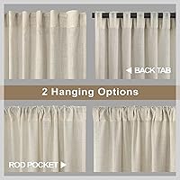 Vista 273 de Orange Linen Curtains 72 Inch Length for Living Room 2 Panels Set Back Tab Loop Pocket Semi Sheer Copper Brown Burnt Orange Curtains for Bedroom