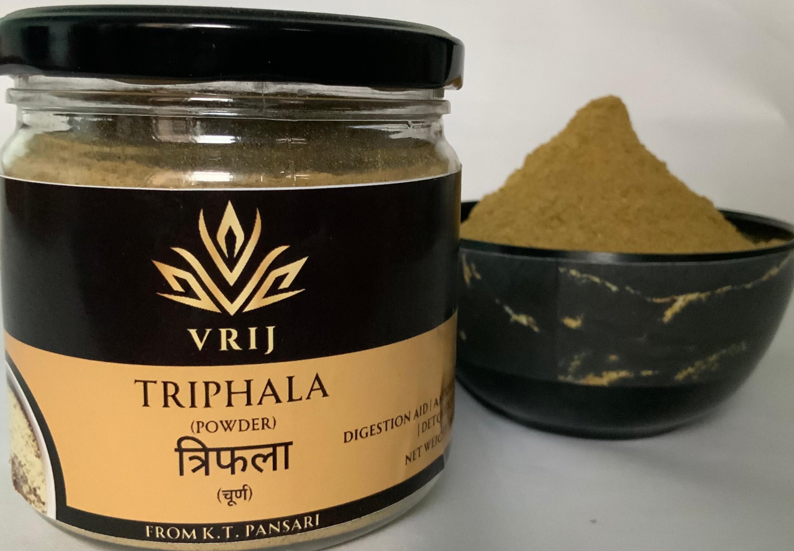 VRIJ Triphala Powder | 200Gm | Amla | Haritaki | Vibhitaki/Baheda | Digestive Aid | Detoxification | Organic | Unadulterated | Genuine | Natural | Authentic
