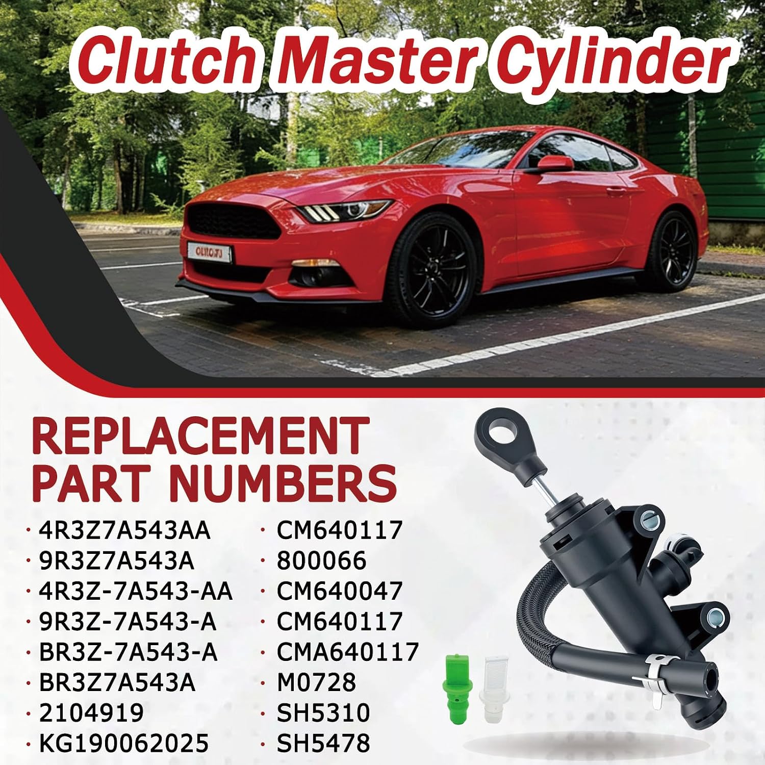 4R3Z7A543AA Clutch Master Cylinder Fit for Ford Mustang 2005 2006 2007 2008 2009 2010 2011 2012 2013 2014 V6, Replace for CM640047