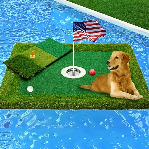Verde de golf flotante para piscina, varios tamaños (35"x24"/47"x35"/63"x47") para adaptarse a tus necesidades, green de chipping flotante, ideal